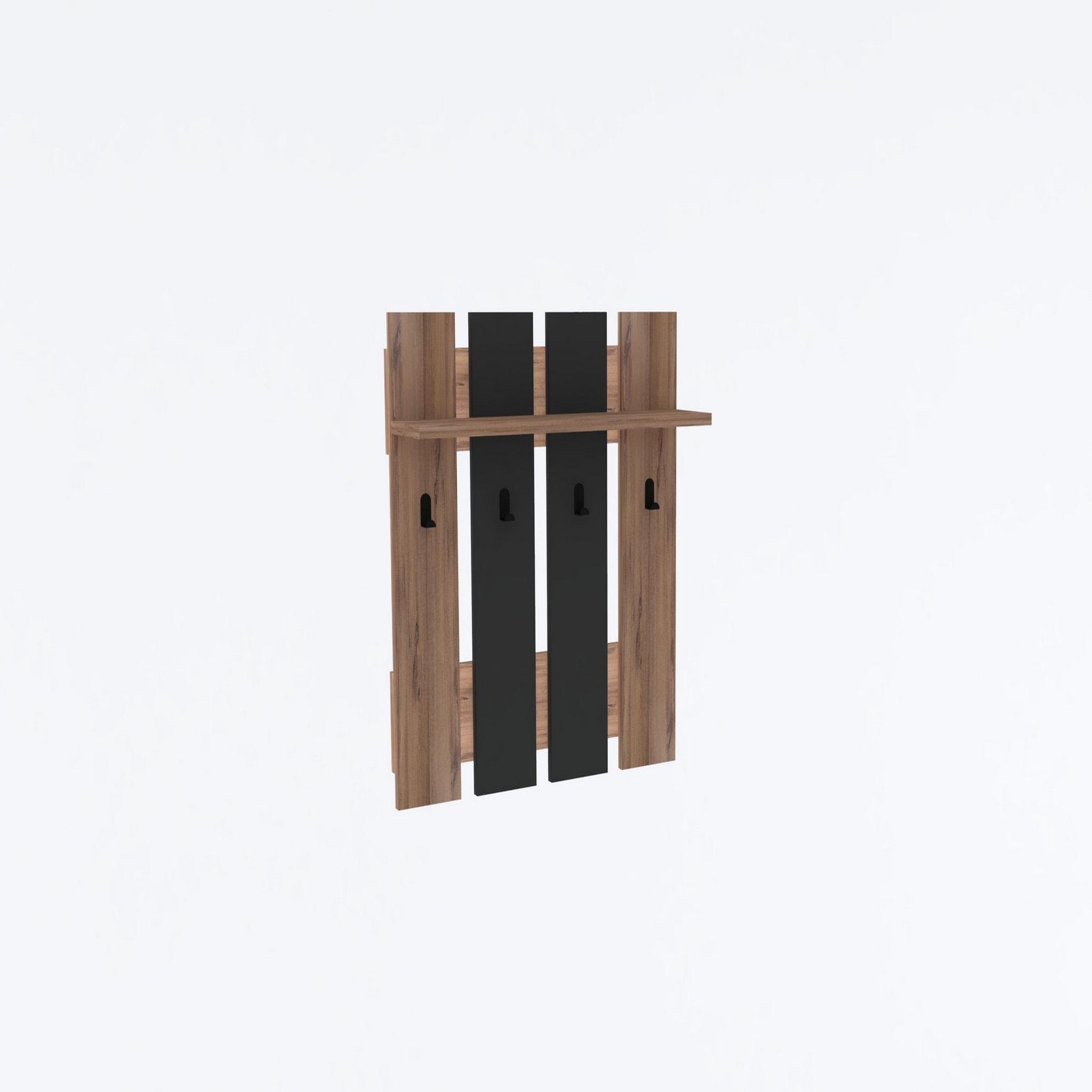 Voir la diapositive 4 : Habitat et Jardin Porte-manteau mural avec étagère en bois  mita  - 70 x 14 x 70 cm - gris anthracite