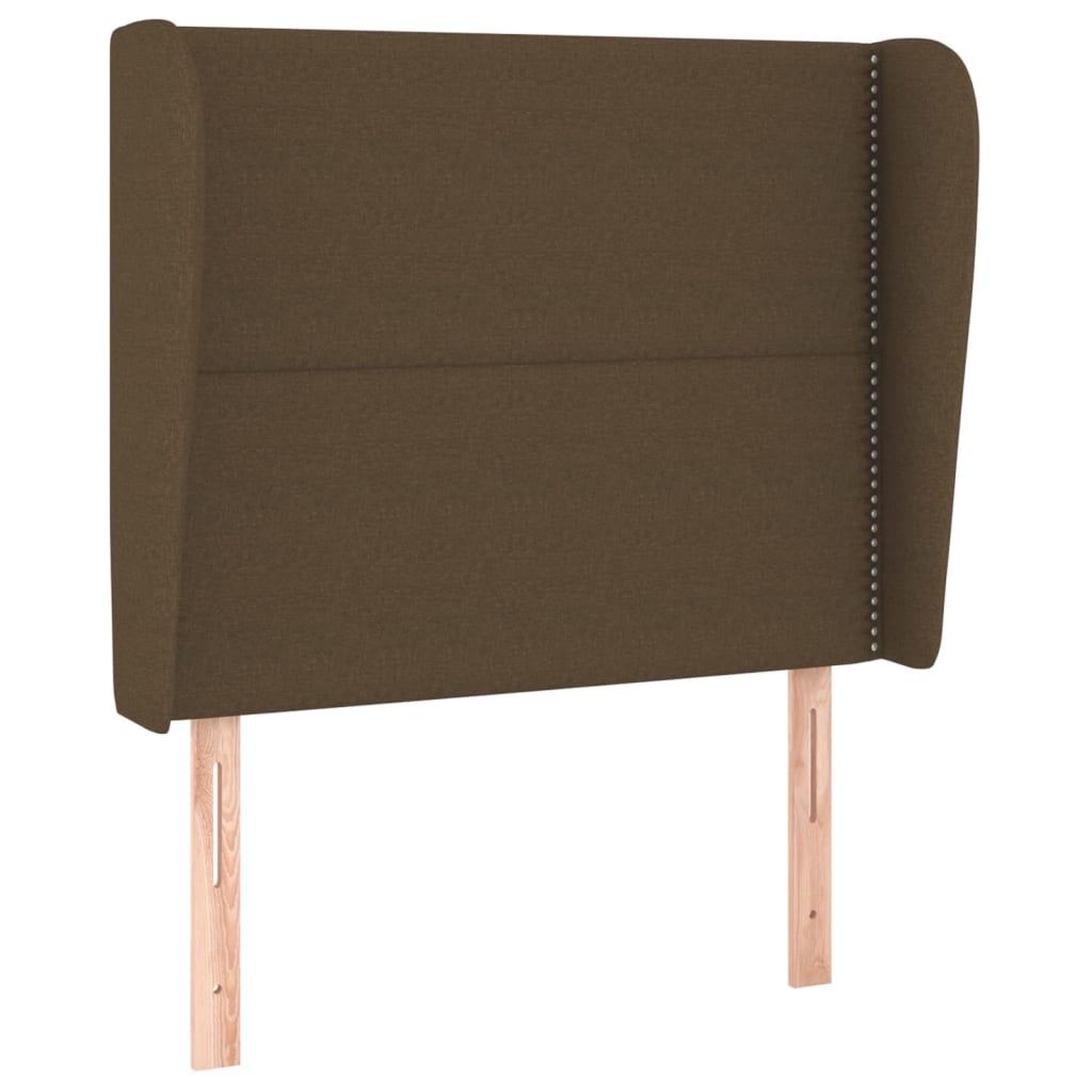 Voir la diapositive 2 : VIDAXL Tete de lit avec oreilles Marron fonce 93x23x118/128 cm Tissu