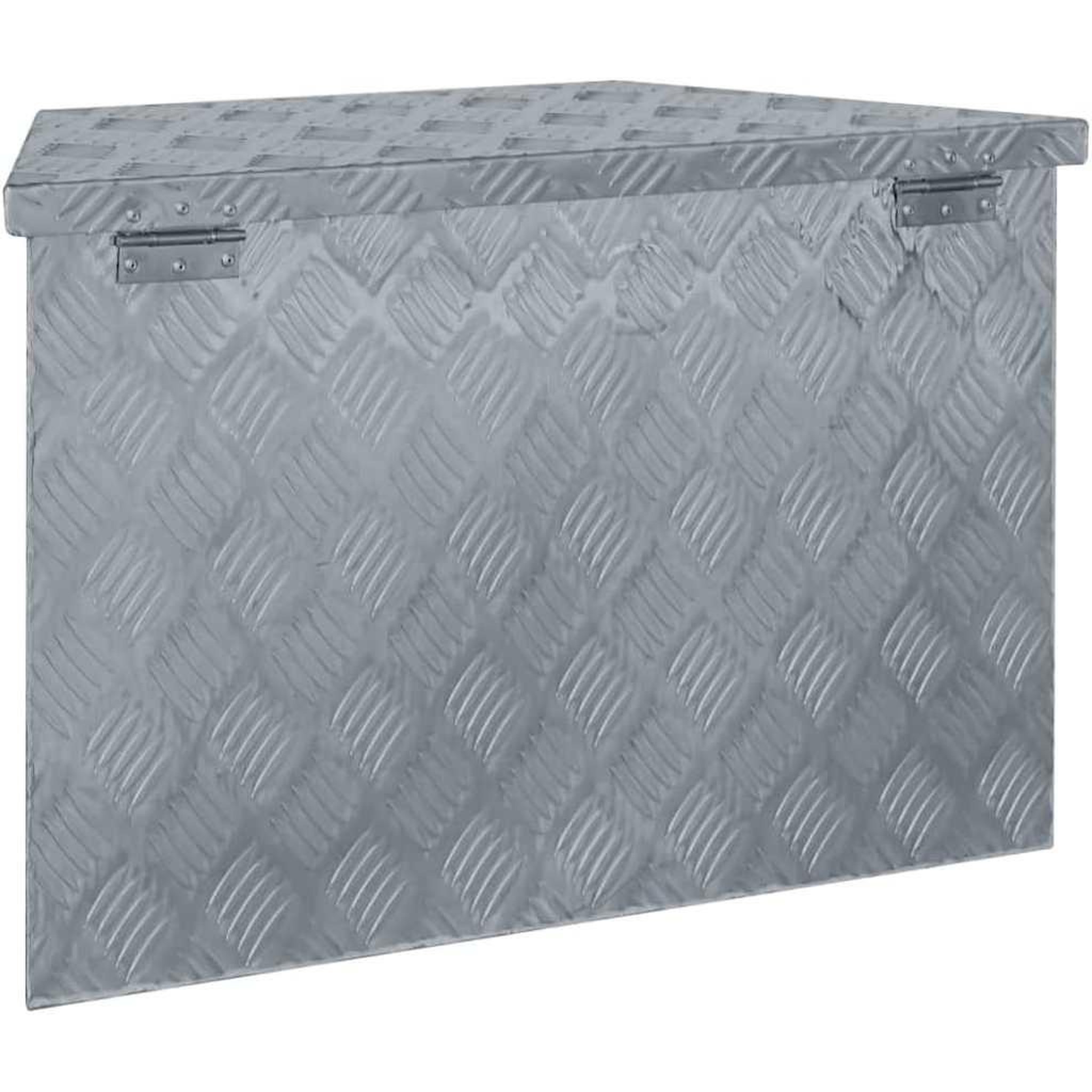 Voir la diapositive 4 : VIDAXL Boîte en aluminium 70 x 24 x 42 cm trapezoïdal argente