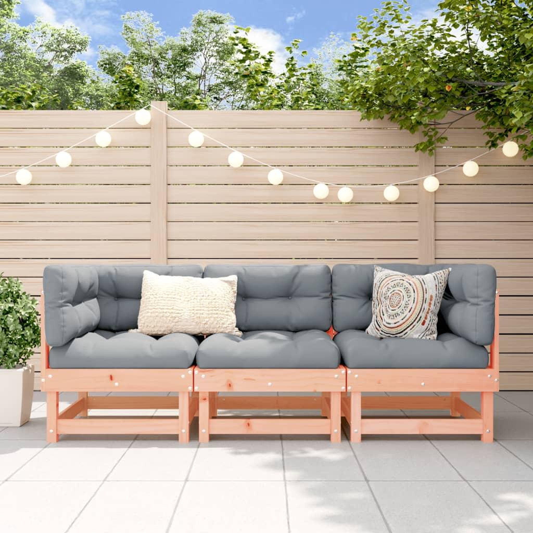 VIDAXL Salon de jardin 3 pcs bois massif douglas
