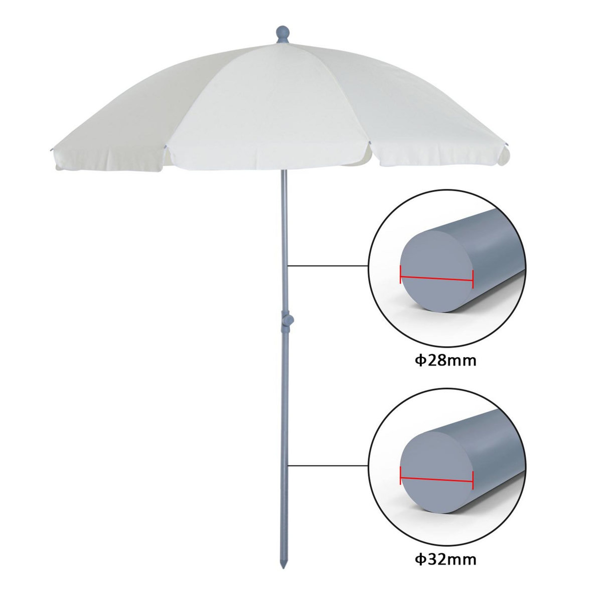 OUTSUNNY Parasol inclinable octogonal de jardin Ø 2,2 x 2,3 H m métal polyester crème