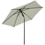 OUTSUNNY Parasol inclinable octogonal  Ø 2,65 x 2,35H m métal époxy noir polyester haute densité 180 g/m² gris clair