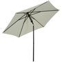 Voir la diapositive 1 : OUTSUNNY Parasol inclinable octogonal  Ø 2,65 x 2,35H m métal époxy noir polyester haute densité 180 g/m² gris clair