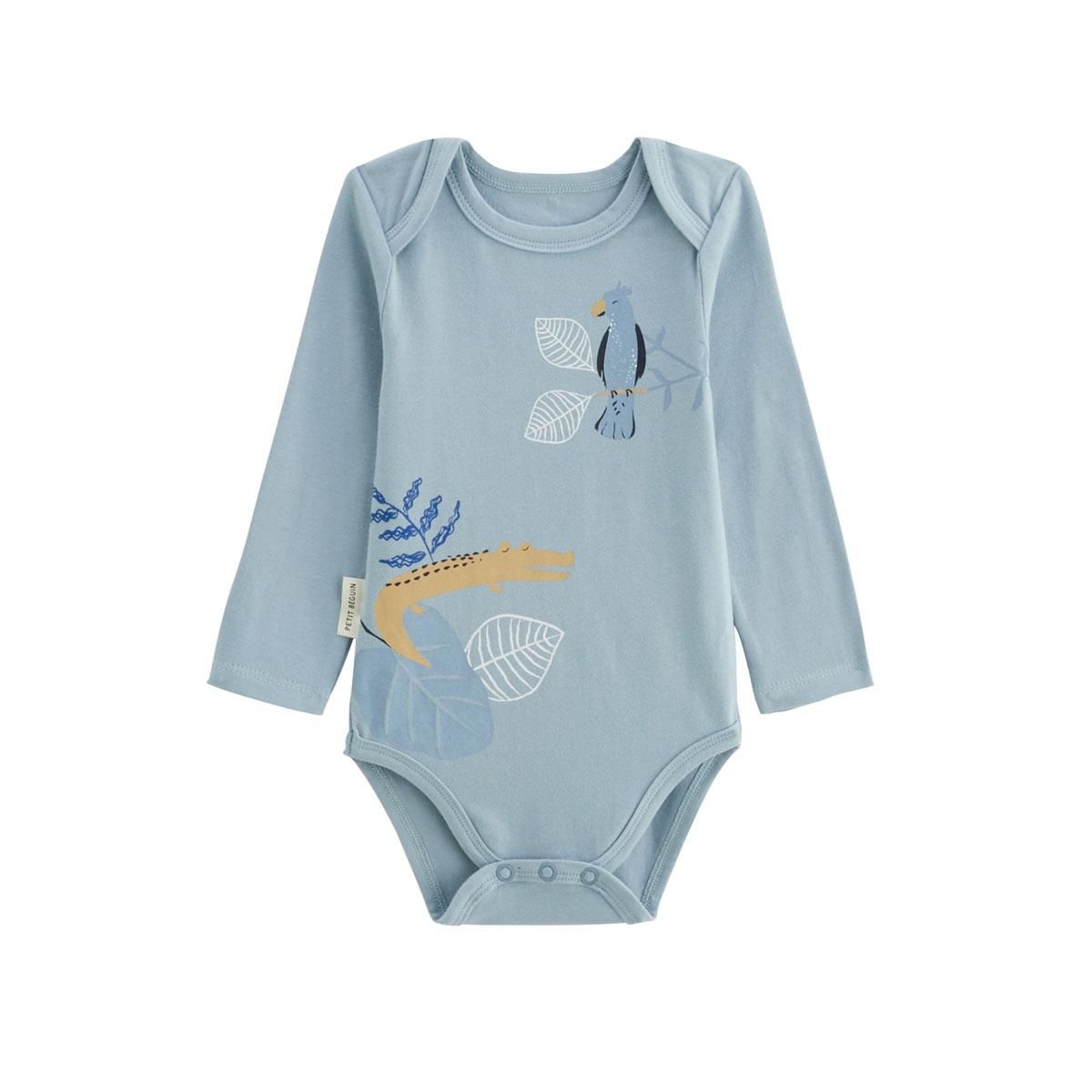 Petit Béguin Lot de 2 bodies bébé manches longues Félintrépide