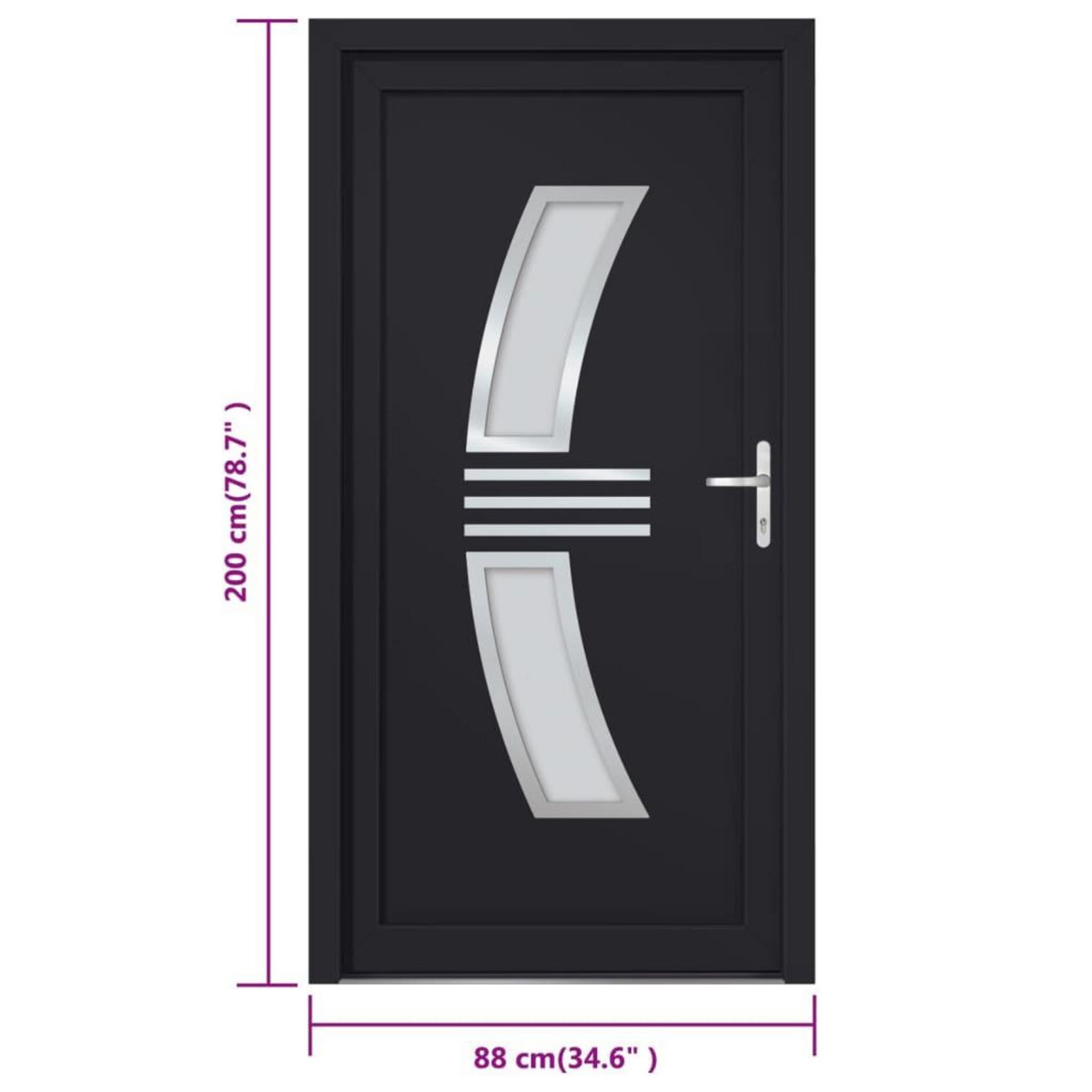 VIDAXL Porte d'entree anthracite 88x200 cm PVC