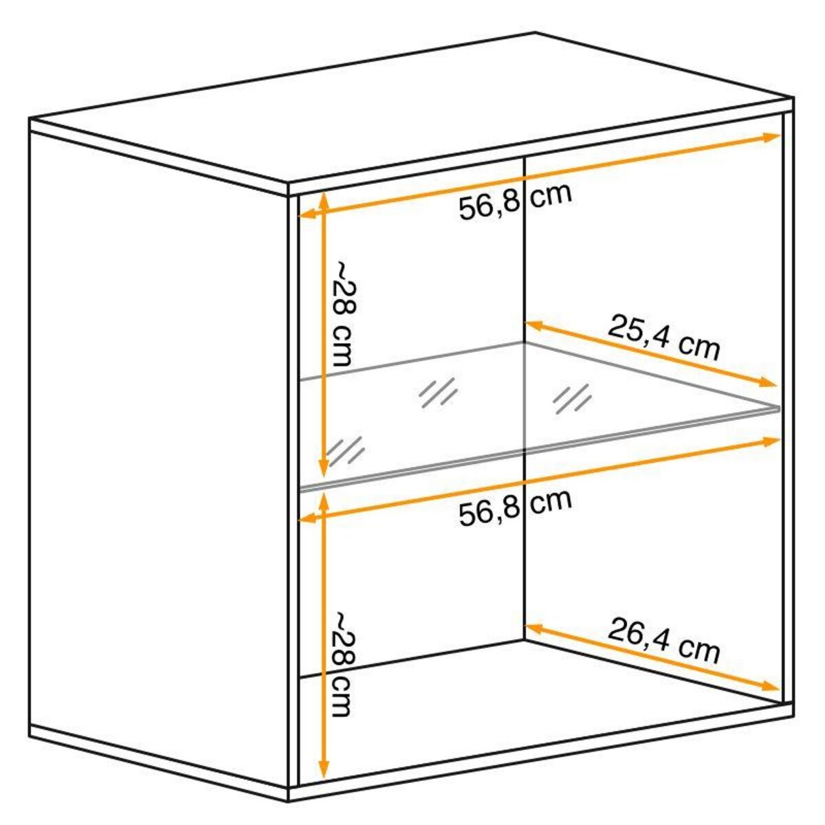 Paris Prix Vitrine Murale LED  Switch  60cm Naturel