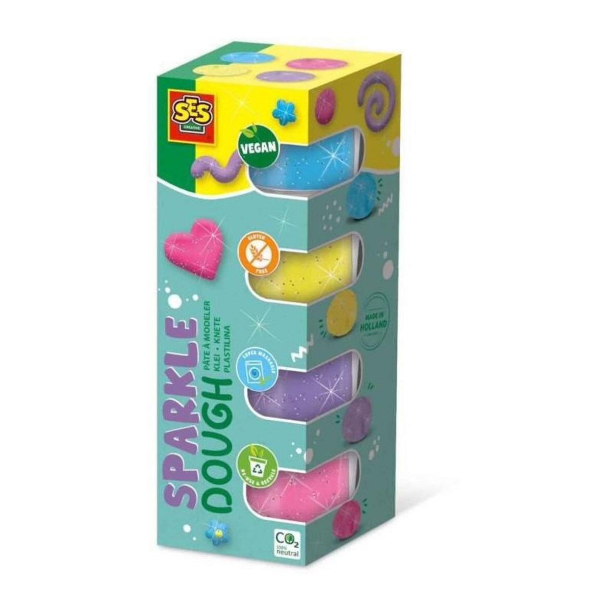 SES Creative Pâte a modeler Feel good - Scintillant (4x90gr) - SES CREATIVE
