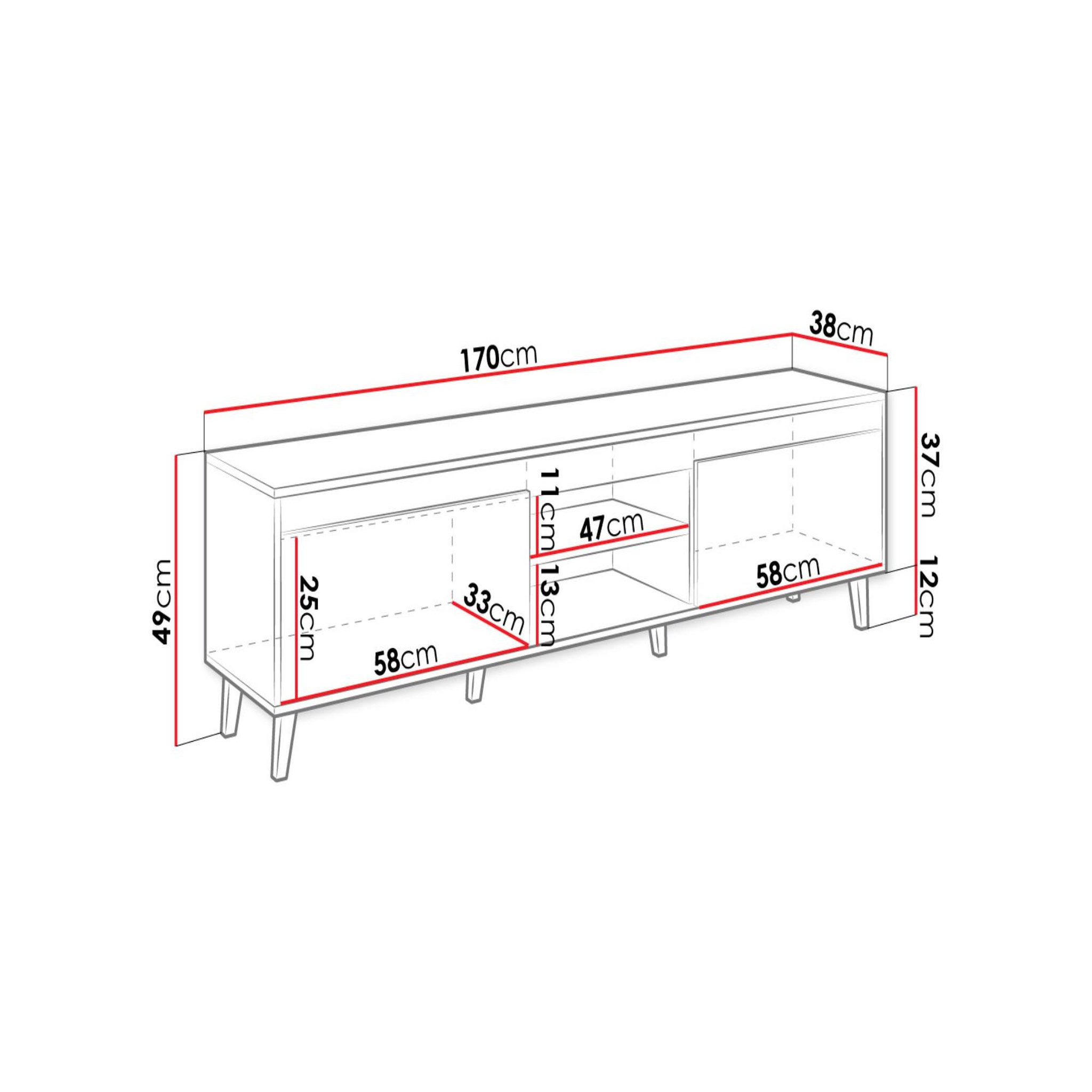 Voir la diapositive 4 : BEST MOBILIER Lord - meuble tv - effet bois et noir - 170 cm - style industriel