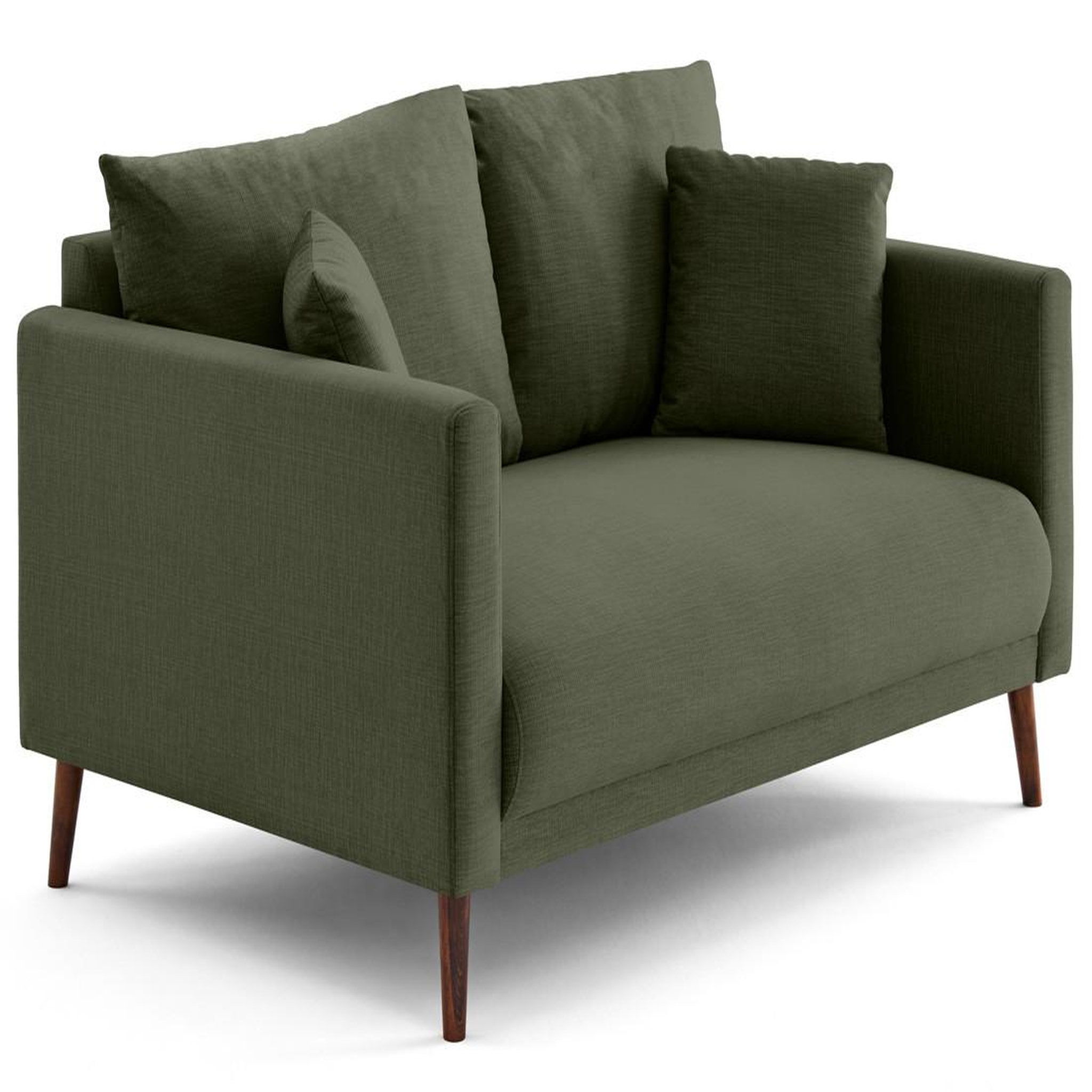 Voir la diapositive 4 : LISA DESIGN Ostrava - canapé droit 2 places en velours pieds en bois