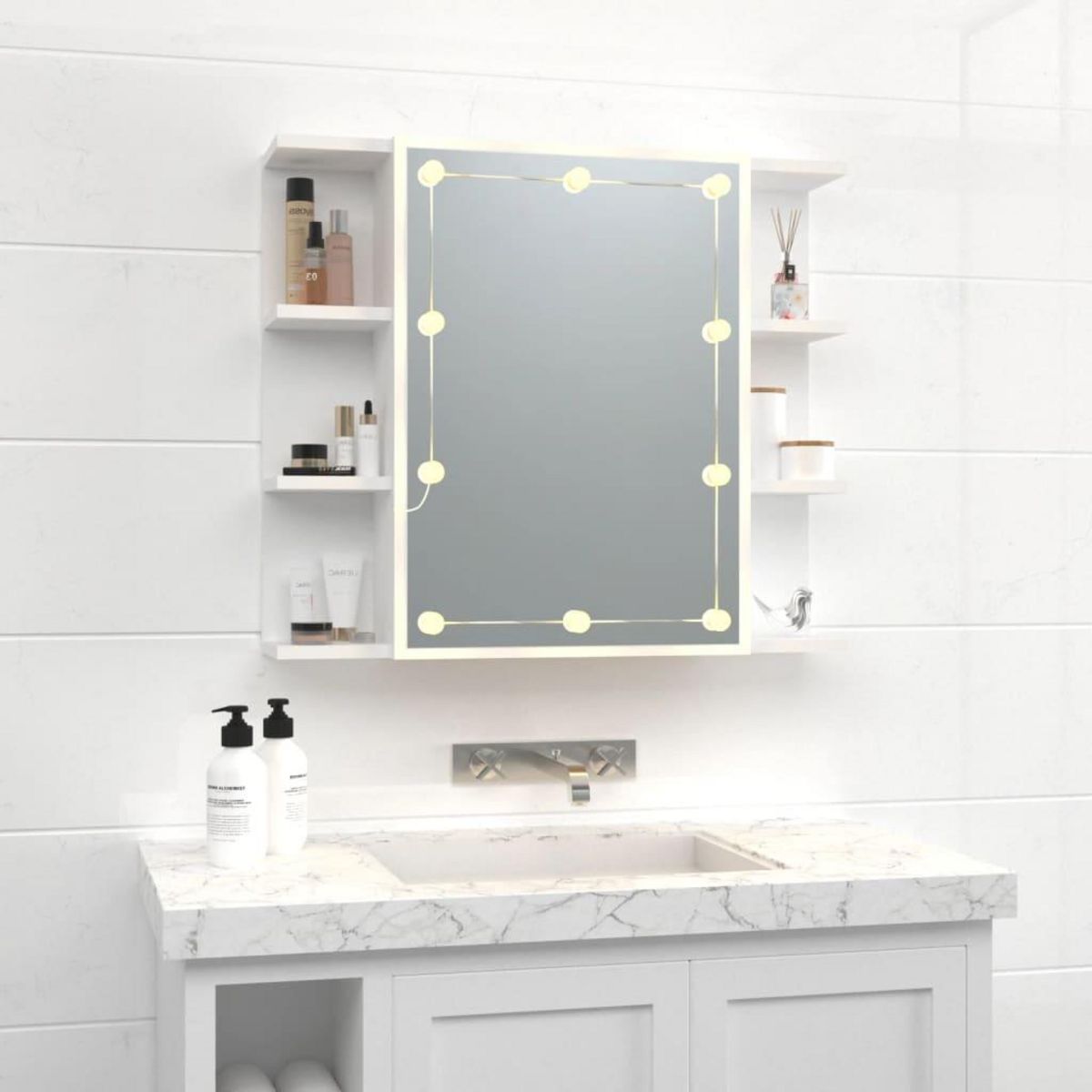 VIDAXL Armoire a miroir avec LED Blanc 70x16,5x60 cm