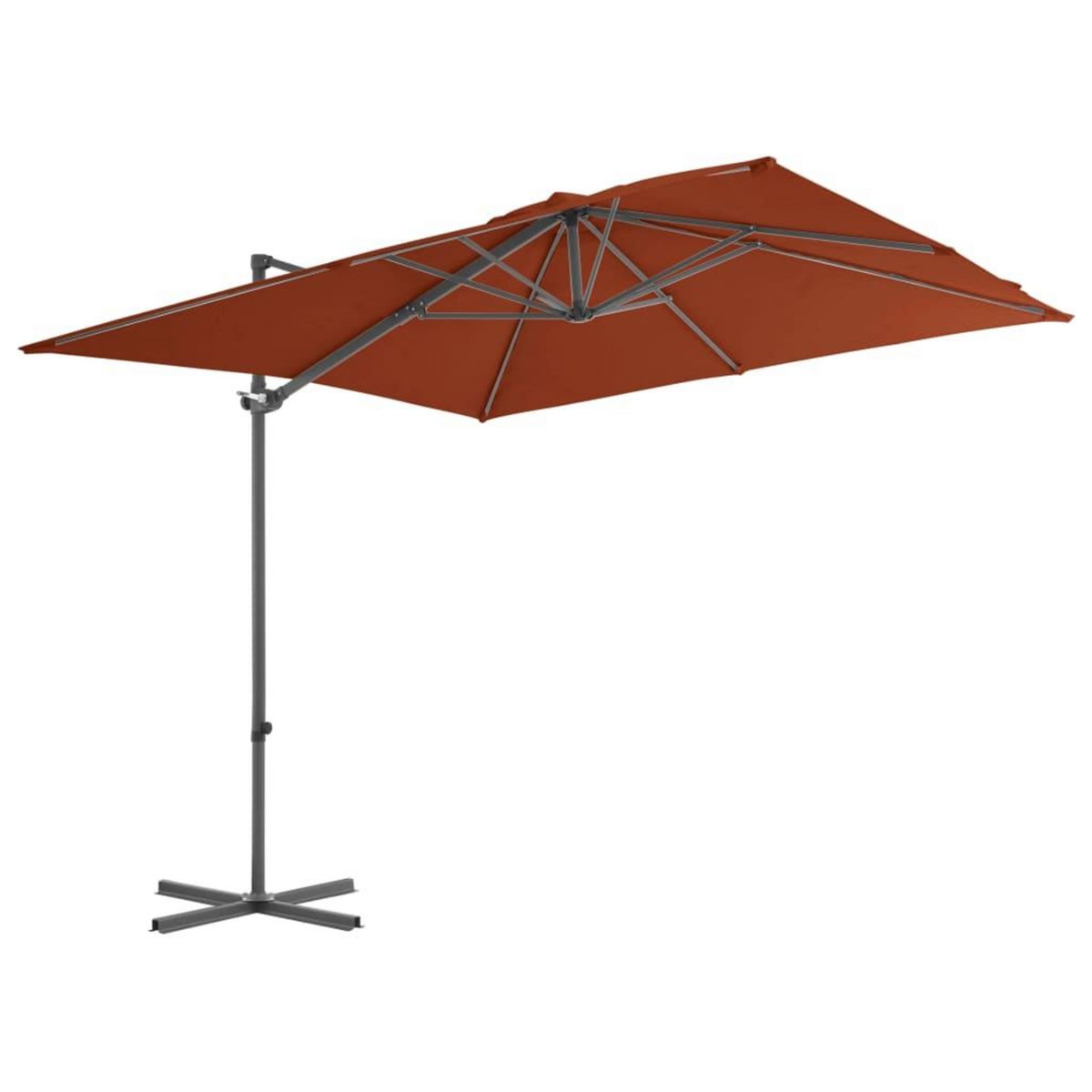 VIDAXL Parasol de jardin en porte-a-faux avec mat en acier terre cuite