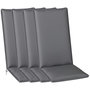 Voir la diapositive 1 : OUTSUNNY Lot de 4 coussins galettes assise dossier de chaises fauteuils de jardin polyester gris