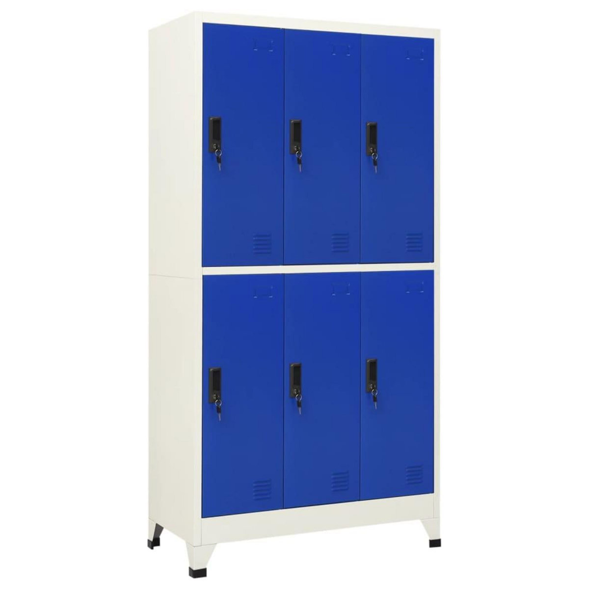 VIDAXL Armoire a casiers Gris et bleu 90x45x180 cm Acier