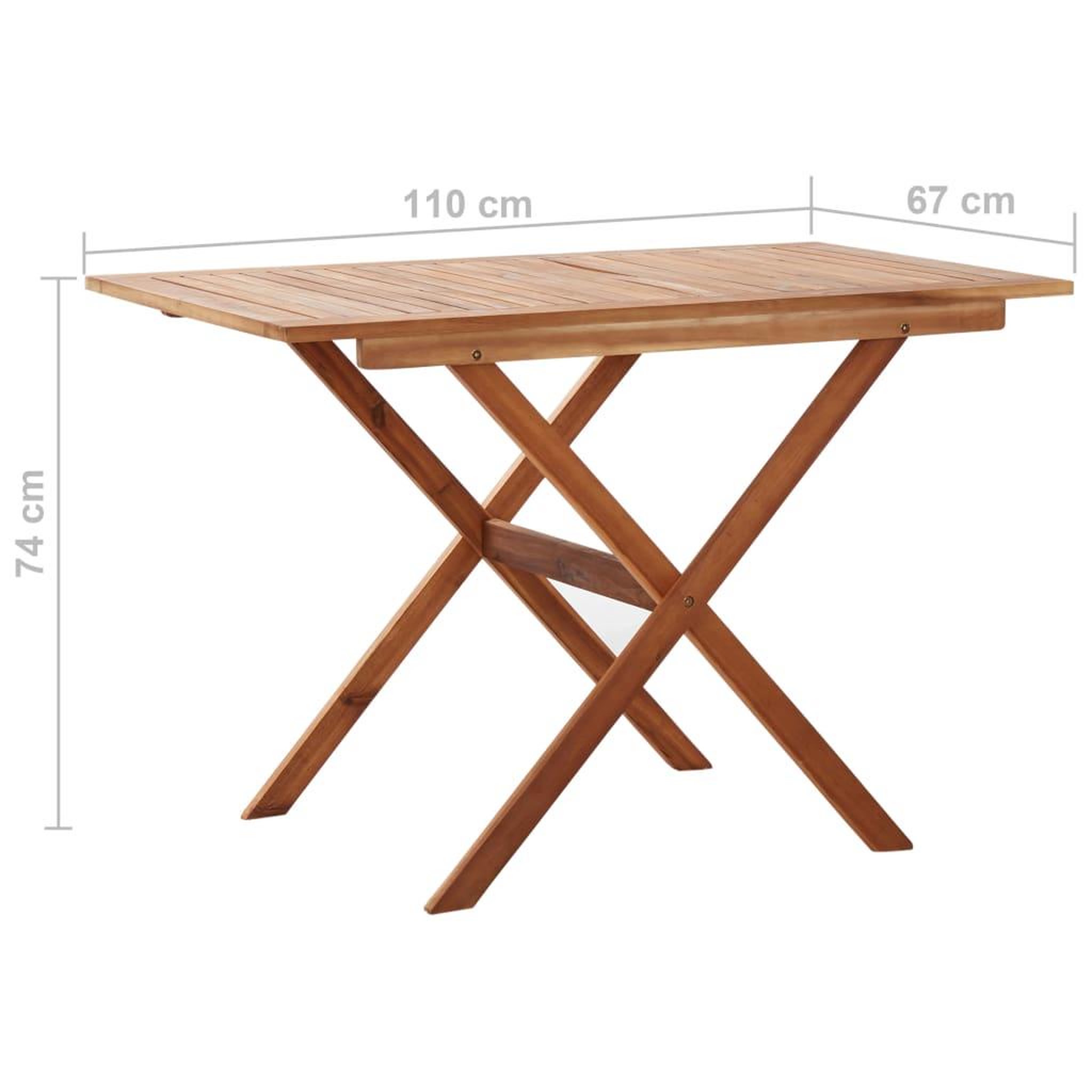 Voir la diapositive 6 : VIDAXL Table de jardin 110x67x74 cm bois d'acacia massif