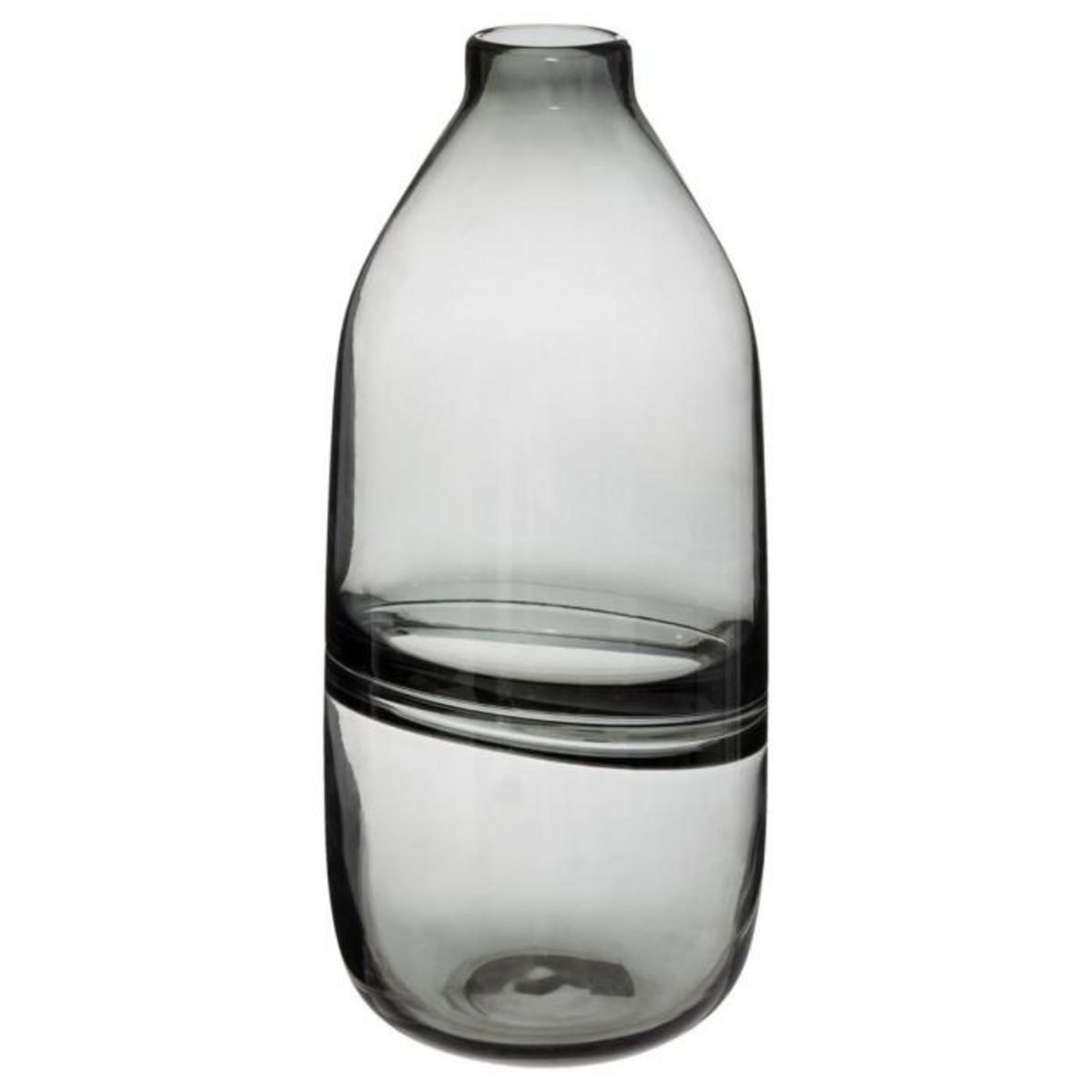 ATMOSPHERA Vase Design Bouteille en Verre  Line  30cm Gris