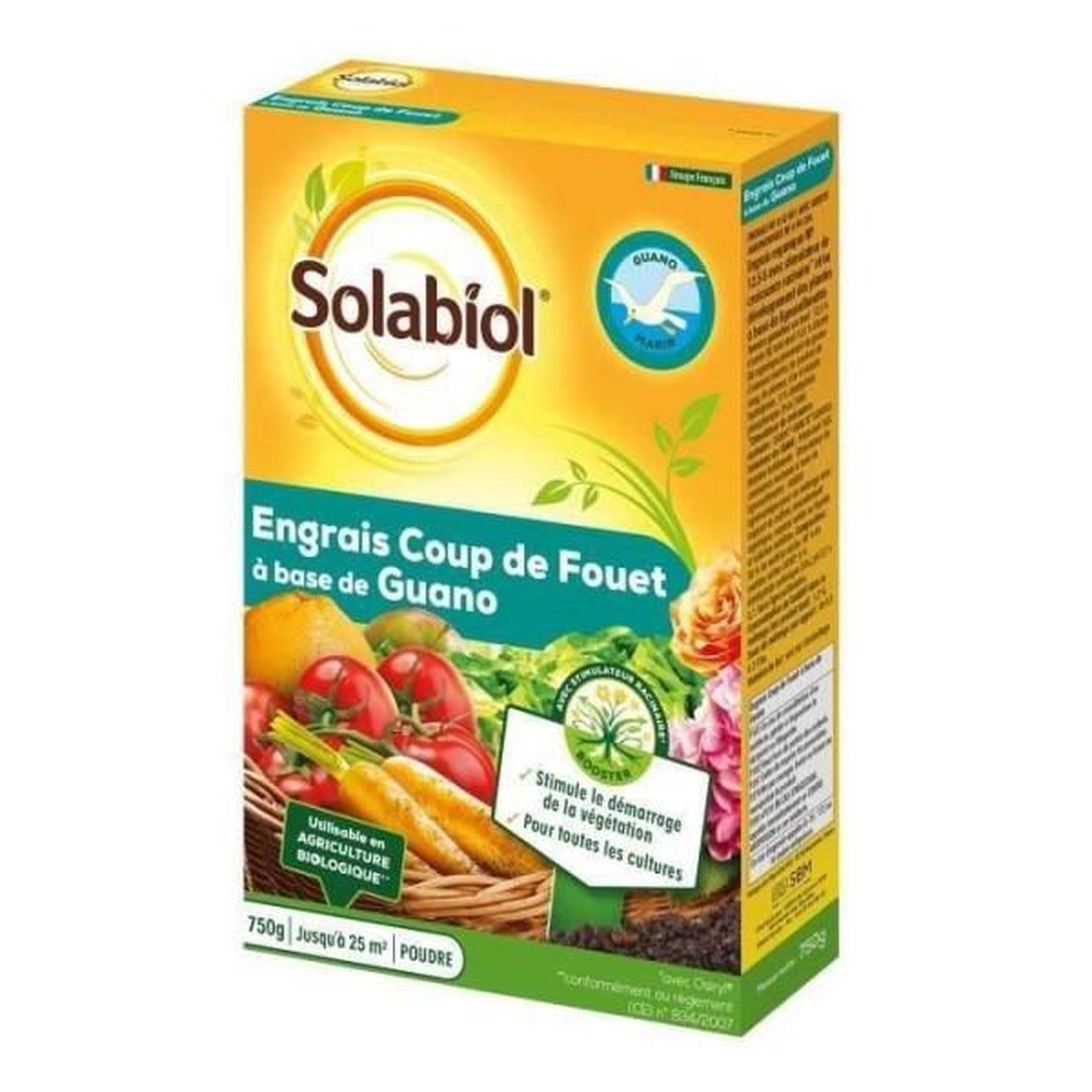 SOLABIOL SOLABIOL SOGUA750N SOGUA750N-Engrais Coup De Fouet a Base de Guano-Stimule Le Demarage de la Vegetation, Jaune