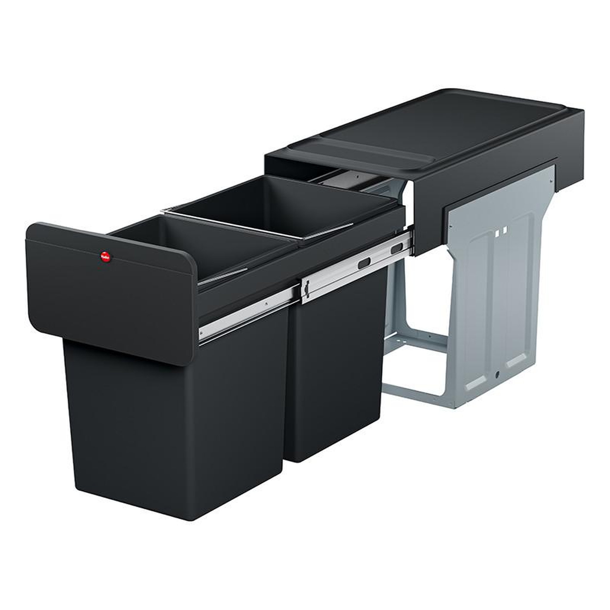 HAILO Poubelle de tri sélectif encastrable 28 litres (14+14) hailo ecoline design l duo