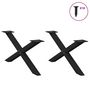 Voir la diapositive 3 : VIDAXL Pieds de table basse forme de X 2 pcs noir 70x(30-31) cm acier