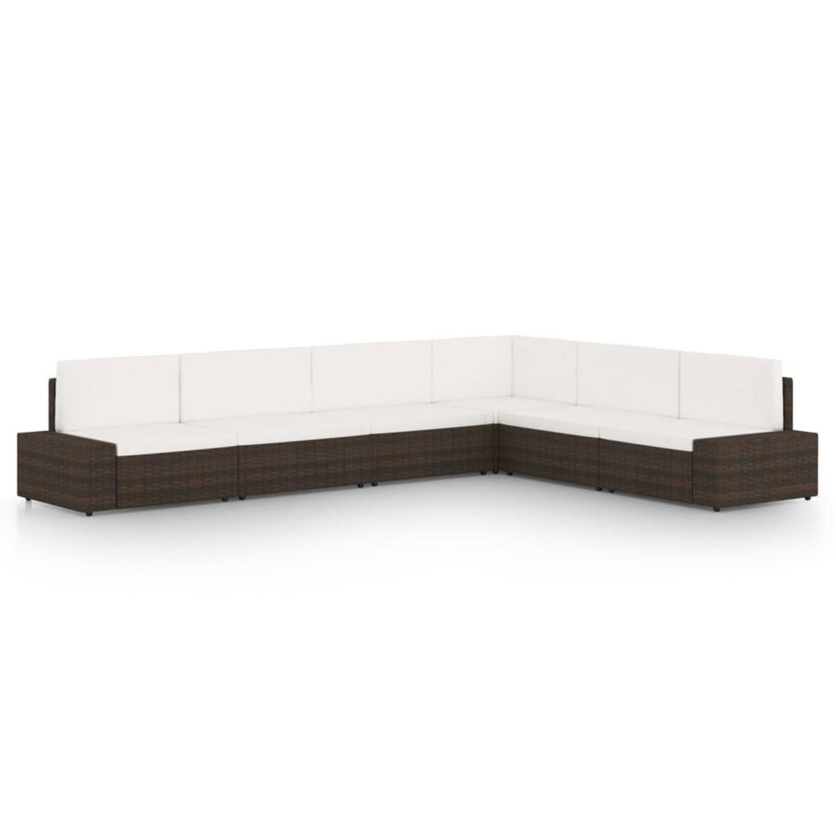 VIDAXL Salon de jardin 6 pcs avec coussins Marron Resine tressee