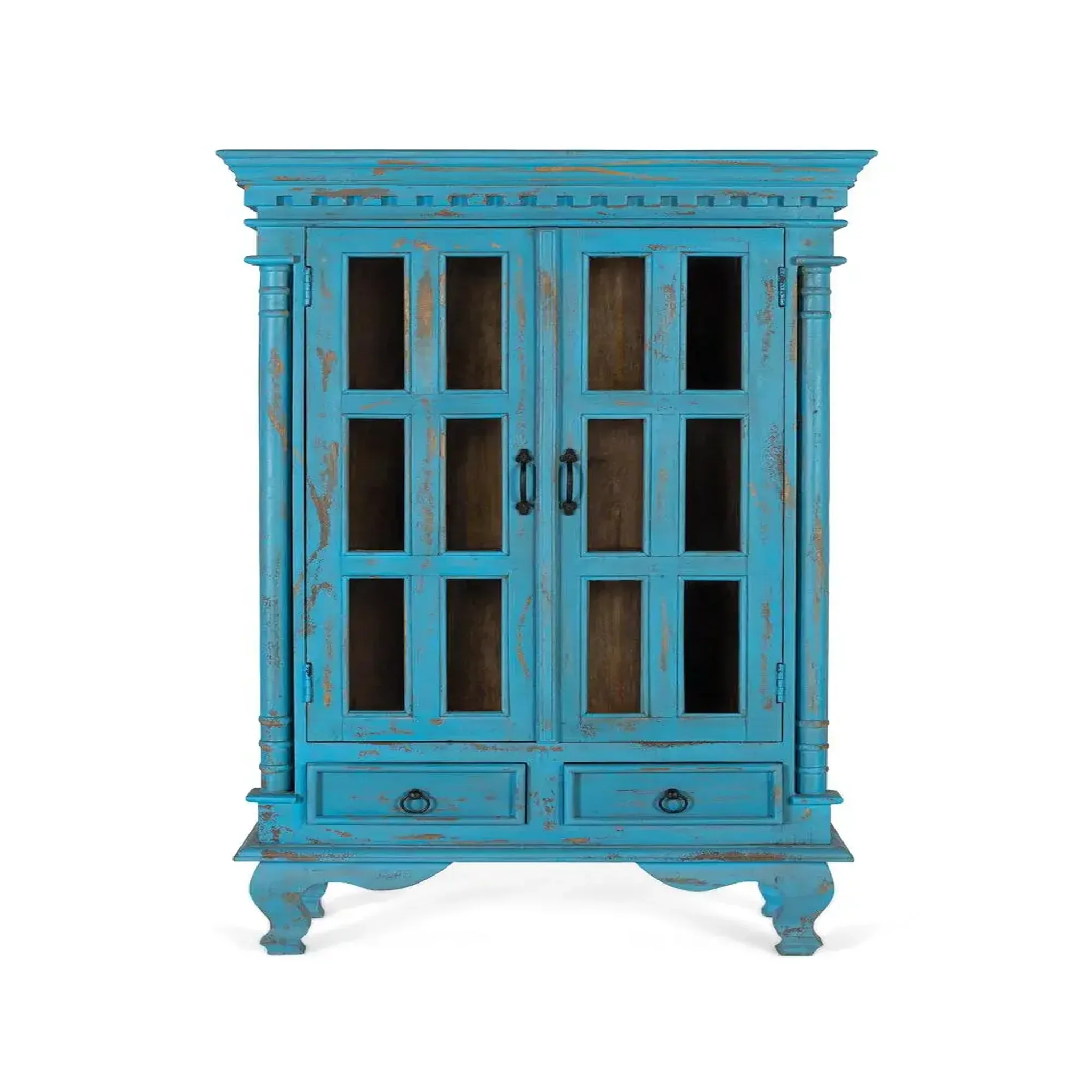 GINER Y COLOMER SL Vitrine en bois de manguier 90 cm style rustique vintage