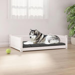 VIDAXL Lit pour chien Blanc 105,5x75,5x28 cm Bois de pin solide
