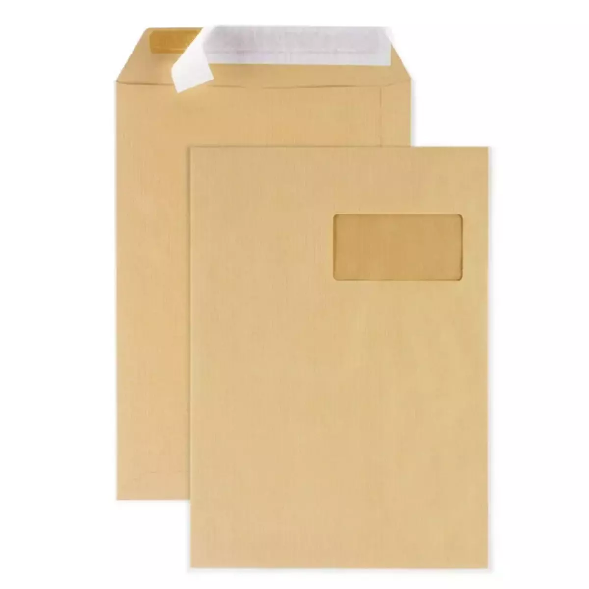 RAJA 200 pochettes papier kraft avec fenêtre - 22,9 x 32,4 cm