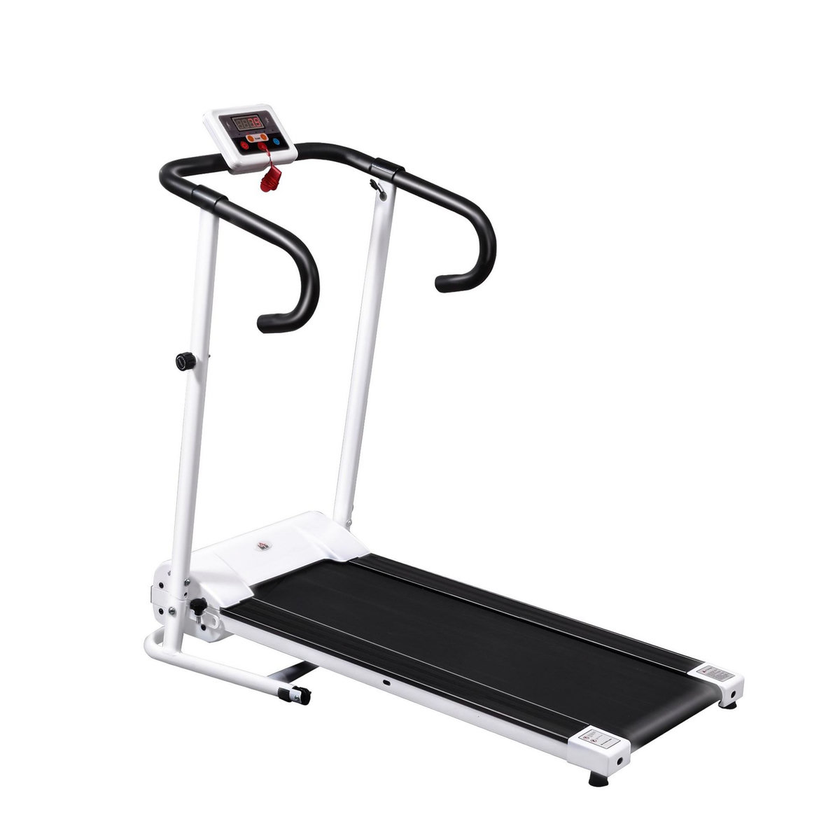 HOMCOM Tapis de course électrique pliable 500 W 1-10 Km/H écran LCD multifonctions acier noir et blanc