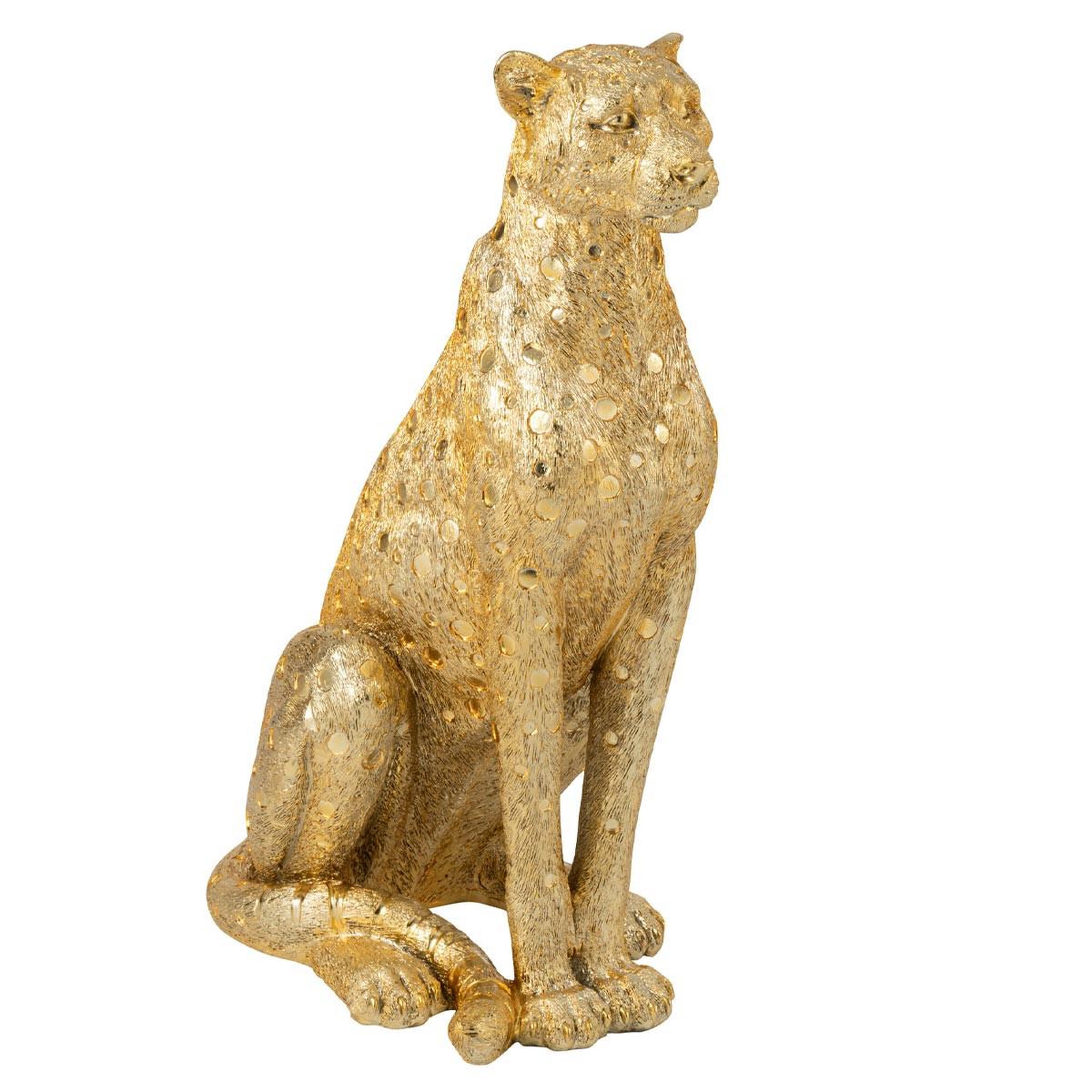 J-LINE Statue léopard assis  odis  60cm doré
