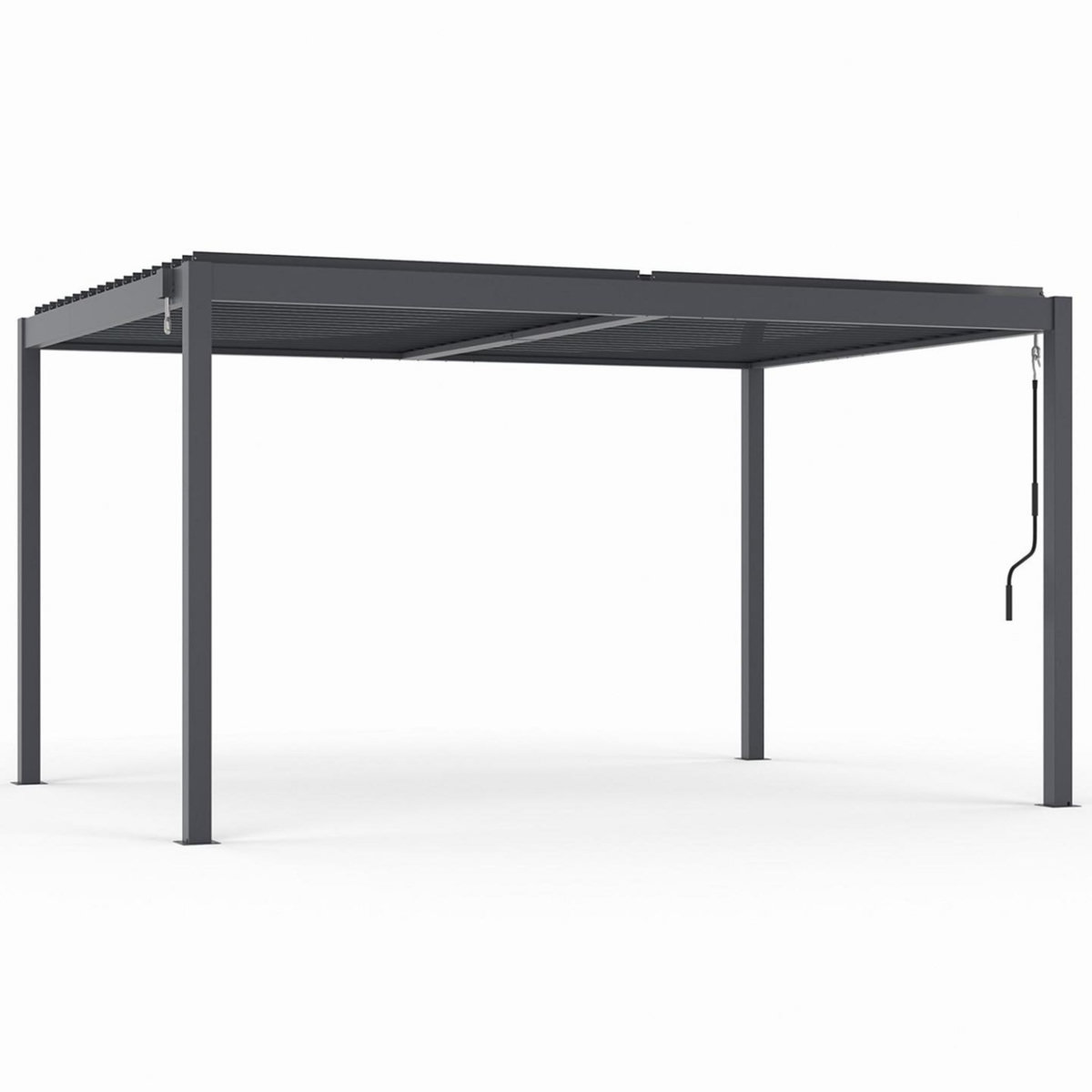 ID MARKET Pergola bioclimatique lames orientables acier 3x4 M gris anthracite
