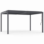 ID MARKET Pergola bioclimatique lames orientables acier 3x4 M gris anthracite