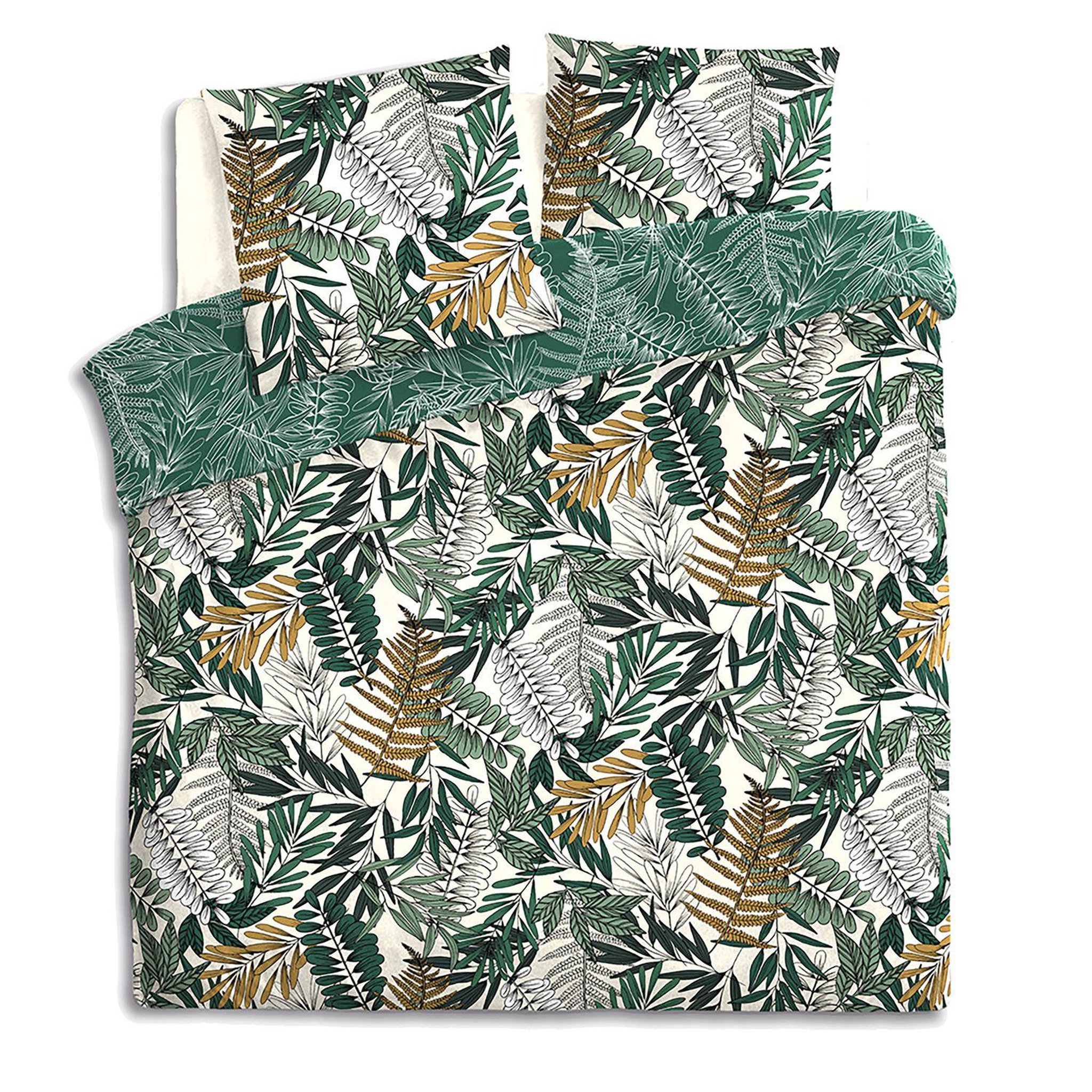 ATMOSPHERA Parure de lit imprimé tropik en 240 x 220 - vert