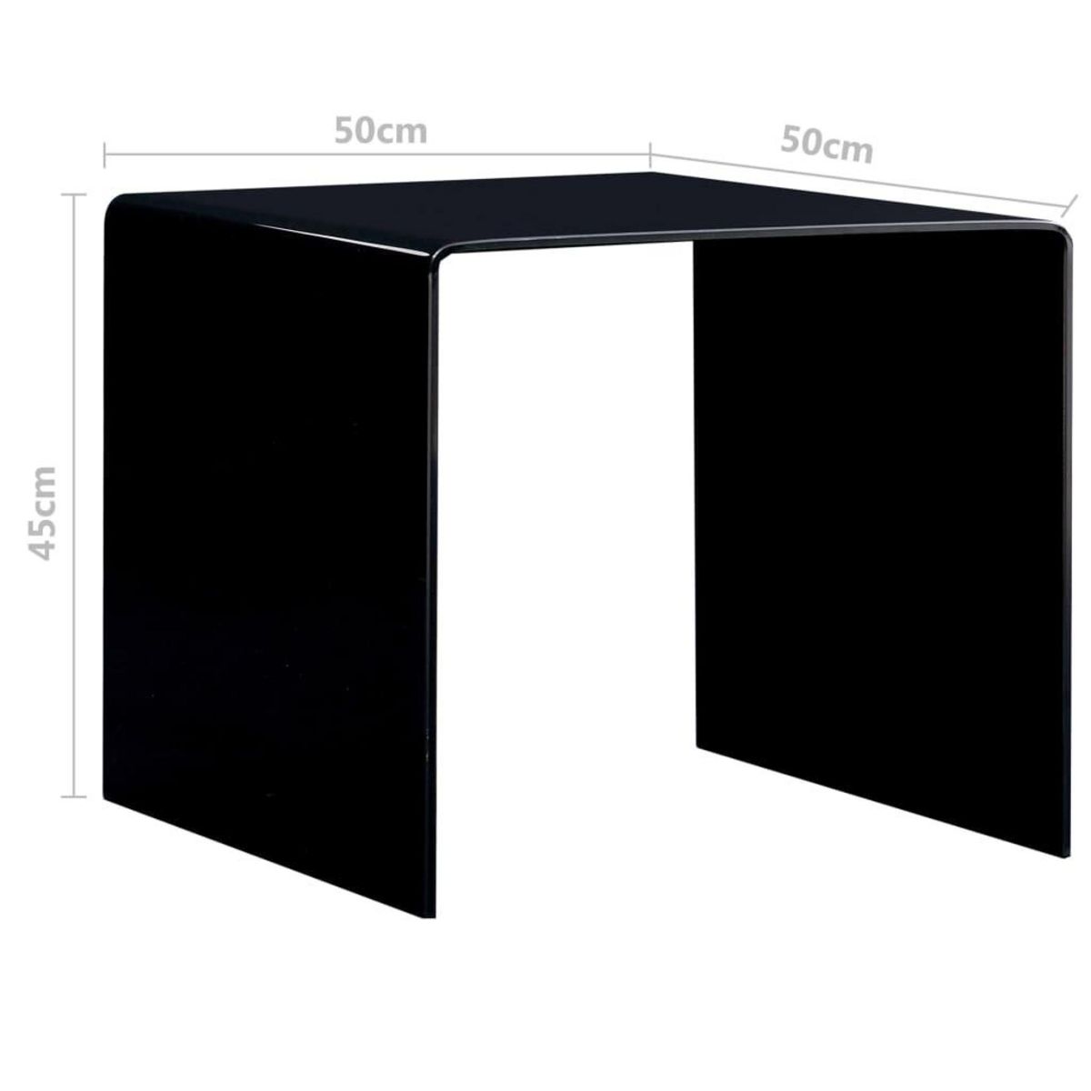 VIDAXL Table basse Noir 50x50x45 cm Verre trempe