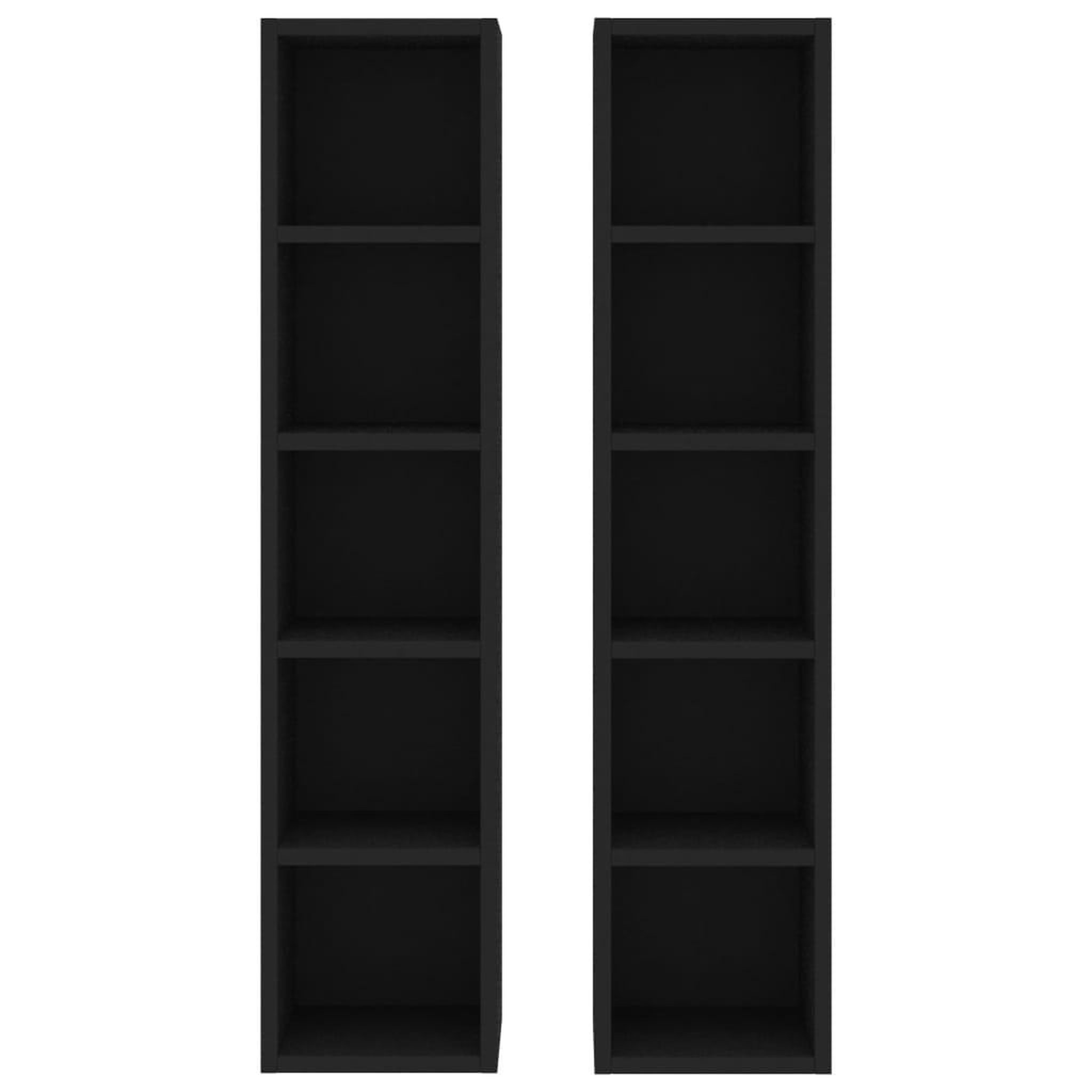 Voir la diapositive 4 : VIDAXL Armoires a CD 2 pcs Noir 21x16x93,5 cm Bois d'ingenierie