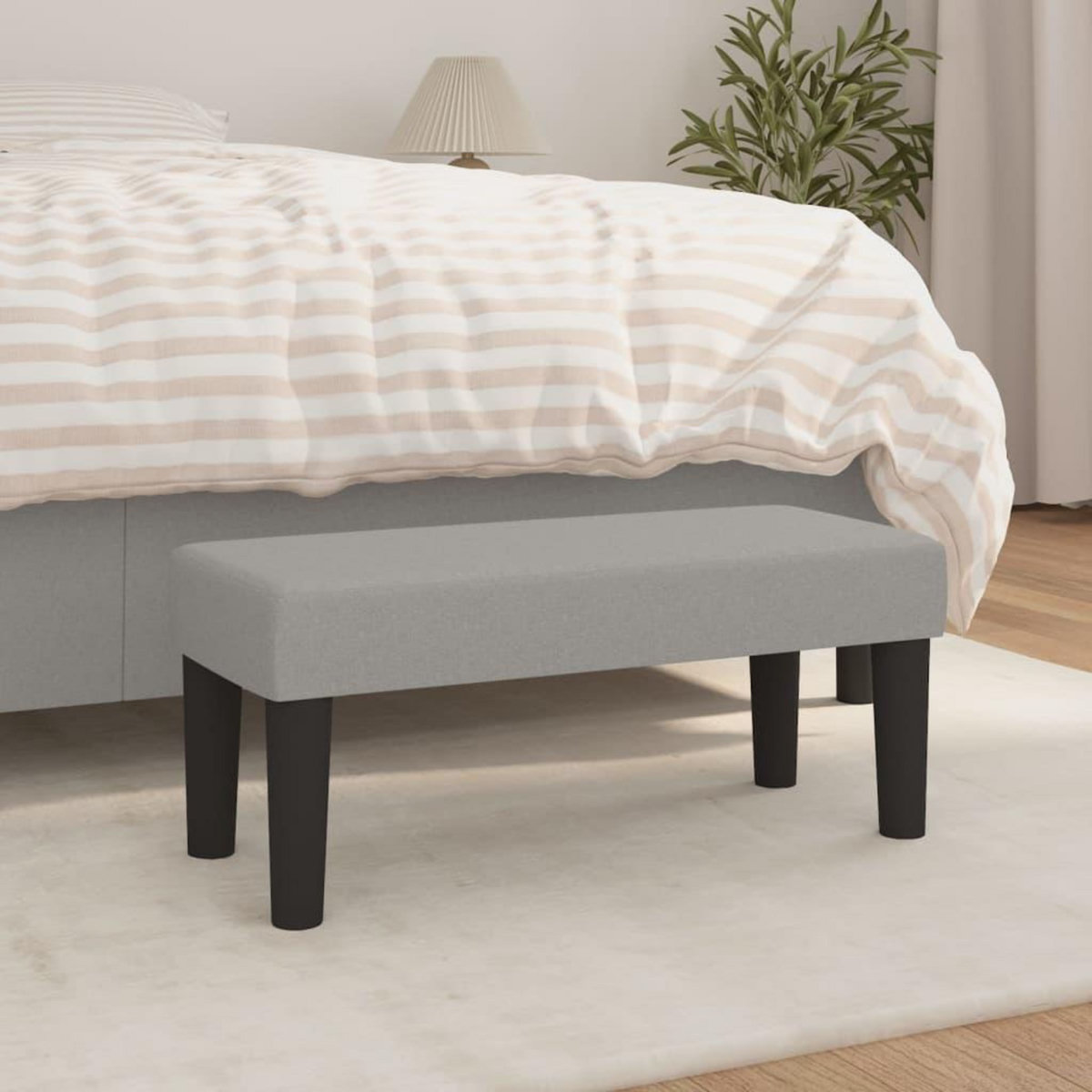 VIDAXL Banc Gris clair 70x30x30 cm Tissu