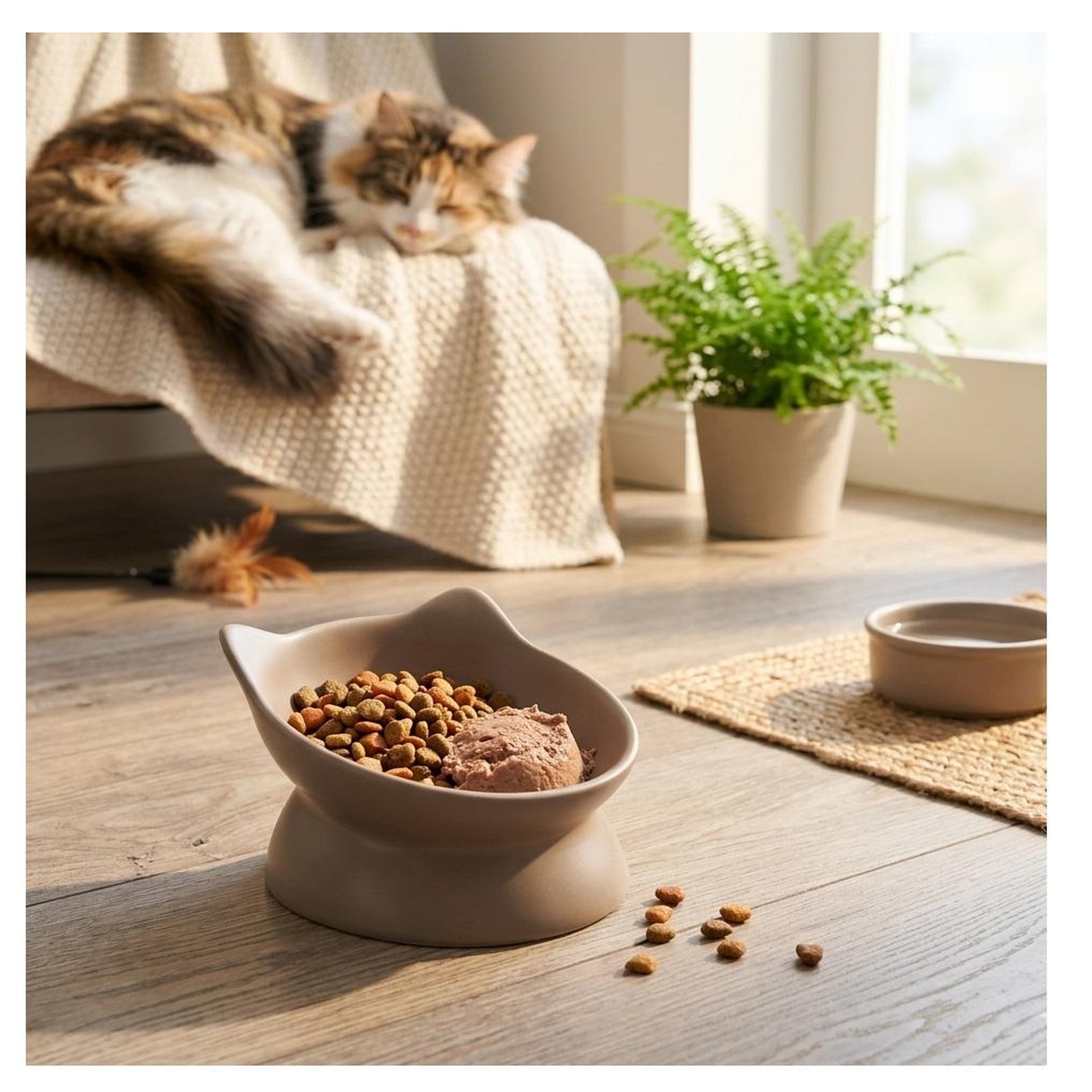 Voir la diapositive 4 : Eden Gamelle ergonomique en céramique pour chat filou