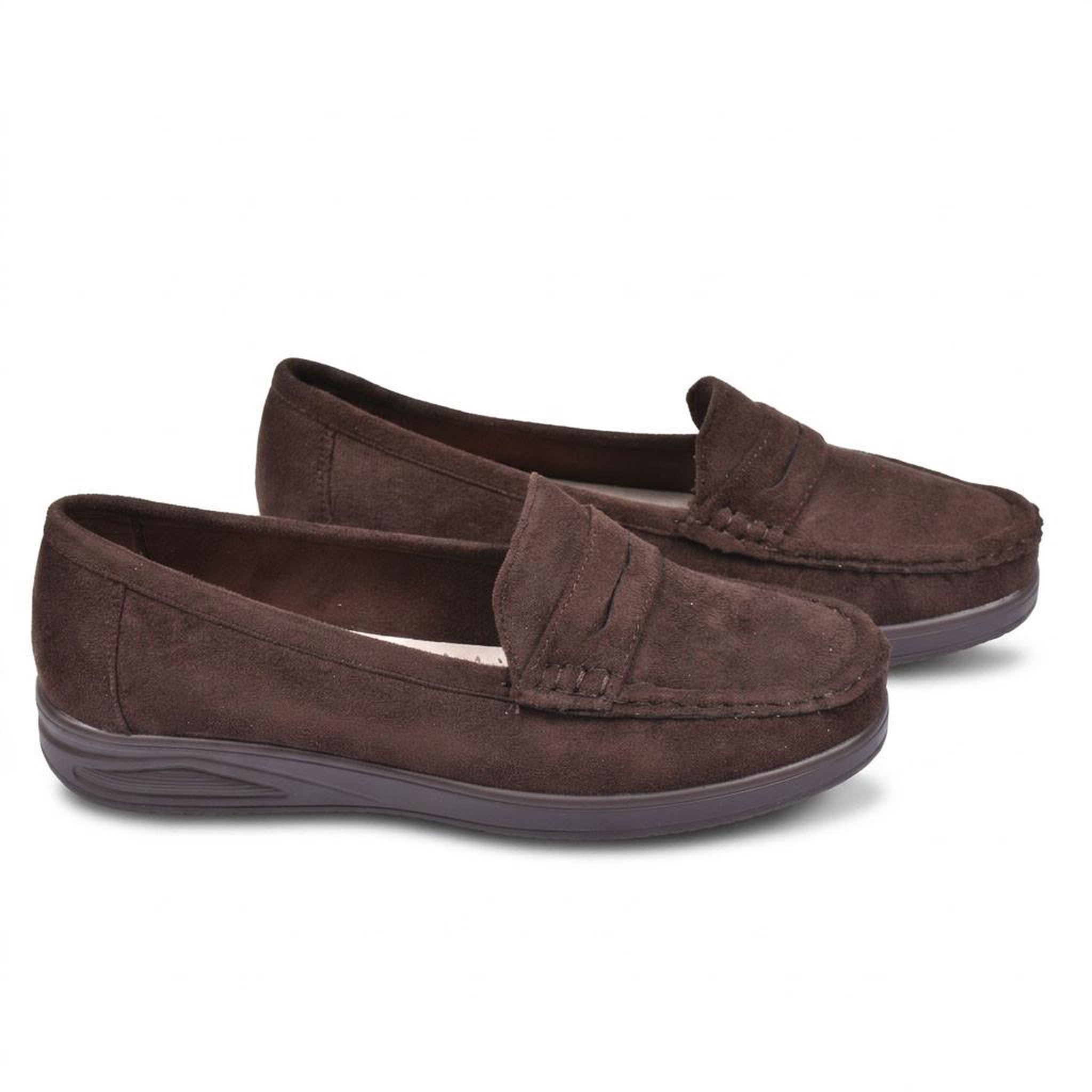 Voir la diapositive 3 : OZABI OZABI Mocassins Femme Penny Loafer Daim Confort