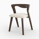 Rendez vous déco Chaise en bois d'hévéa foncé et tissu bouclé crème - Vega. Coloris disponibles : Marron