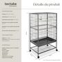 Voir la diapositive 6 : tectake Cage à oiseaux en finition martelée gris anthracite