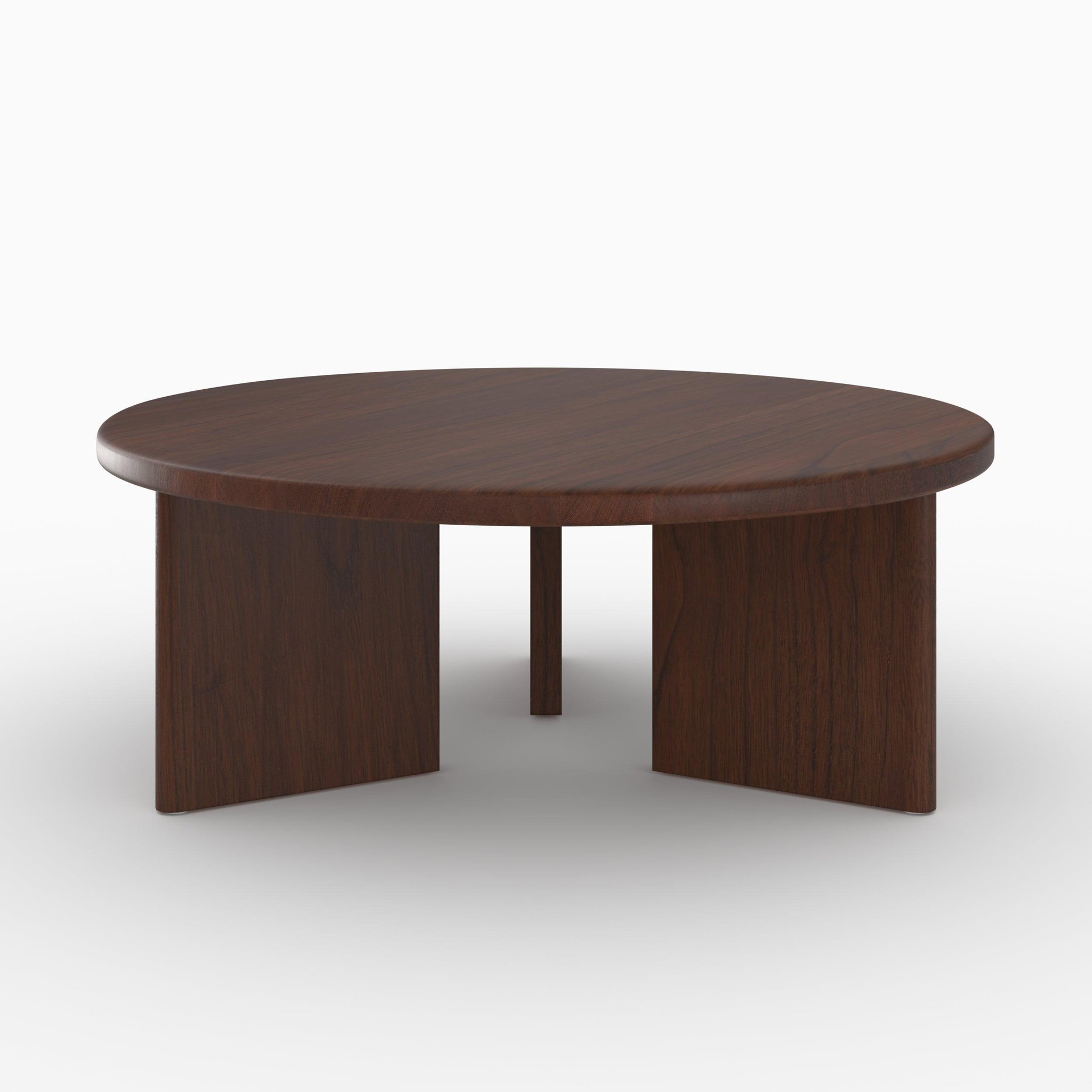 Voir la diapositive 5 : MAISON PAVANE Table basse ronde en bois massif de mindi foncé d80 cm-galia