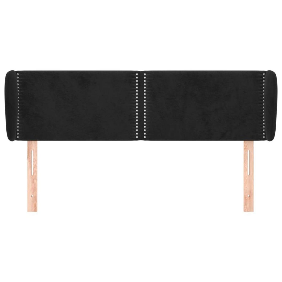 VIDAXL Tete de lit avec oreilles Noir 147x23x78/88 cm Velours