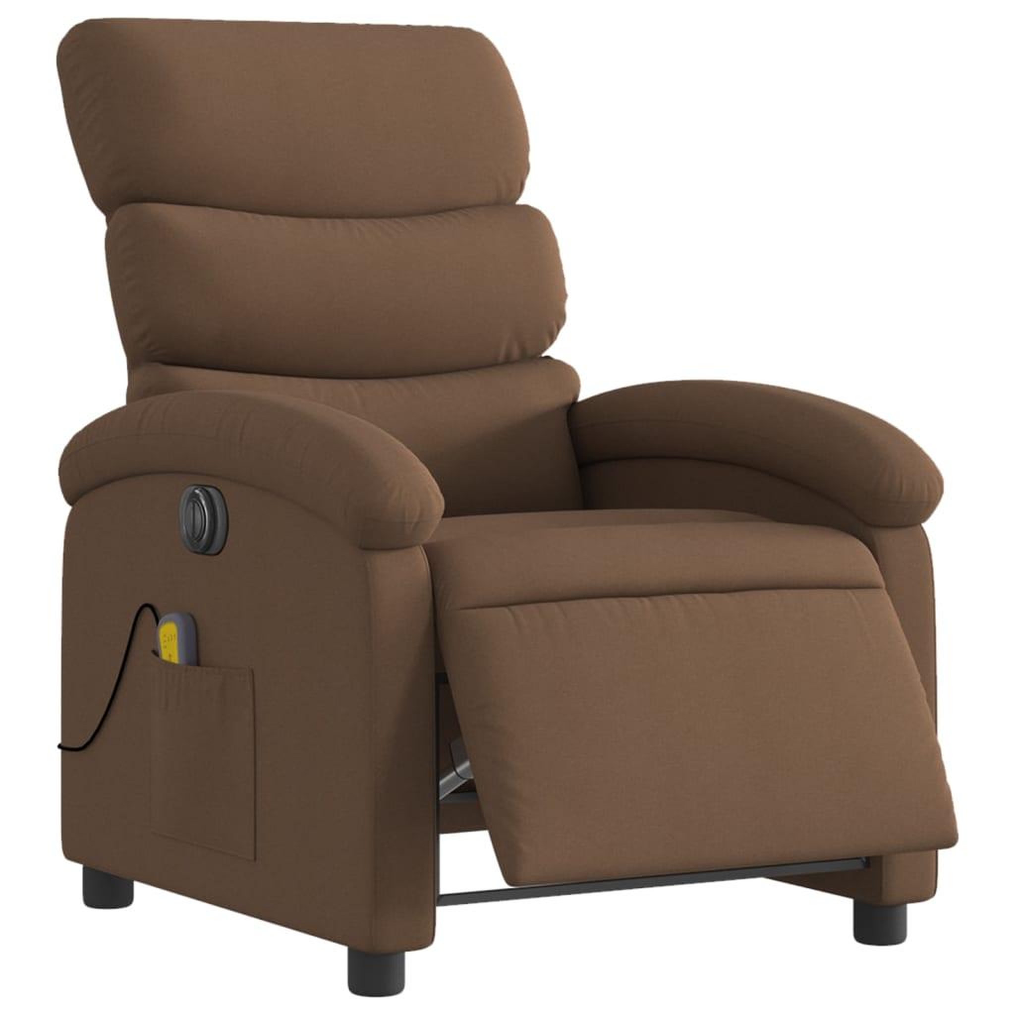 Voir la diapositive 3 : VIDAXL Fauteuil inclinable de massage electrique marron tissu