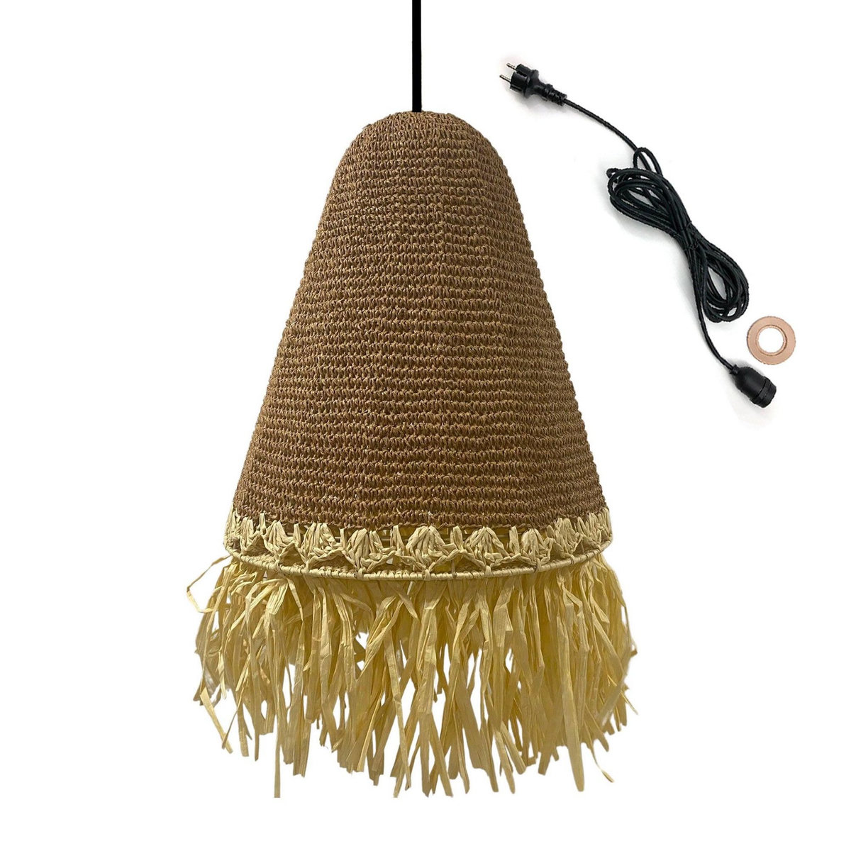 Lumisky Suspension d'extérieur avec cable PALOMA Beige Herbe marine D40 cm
