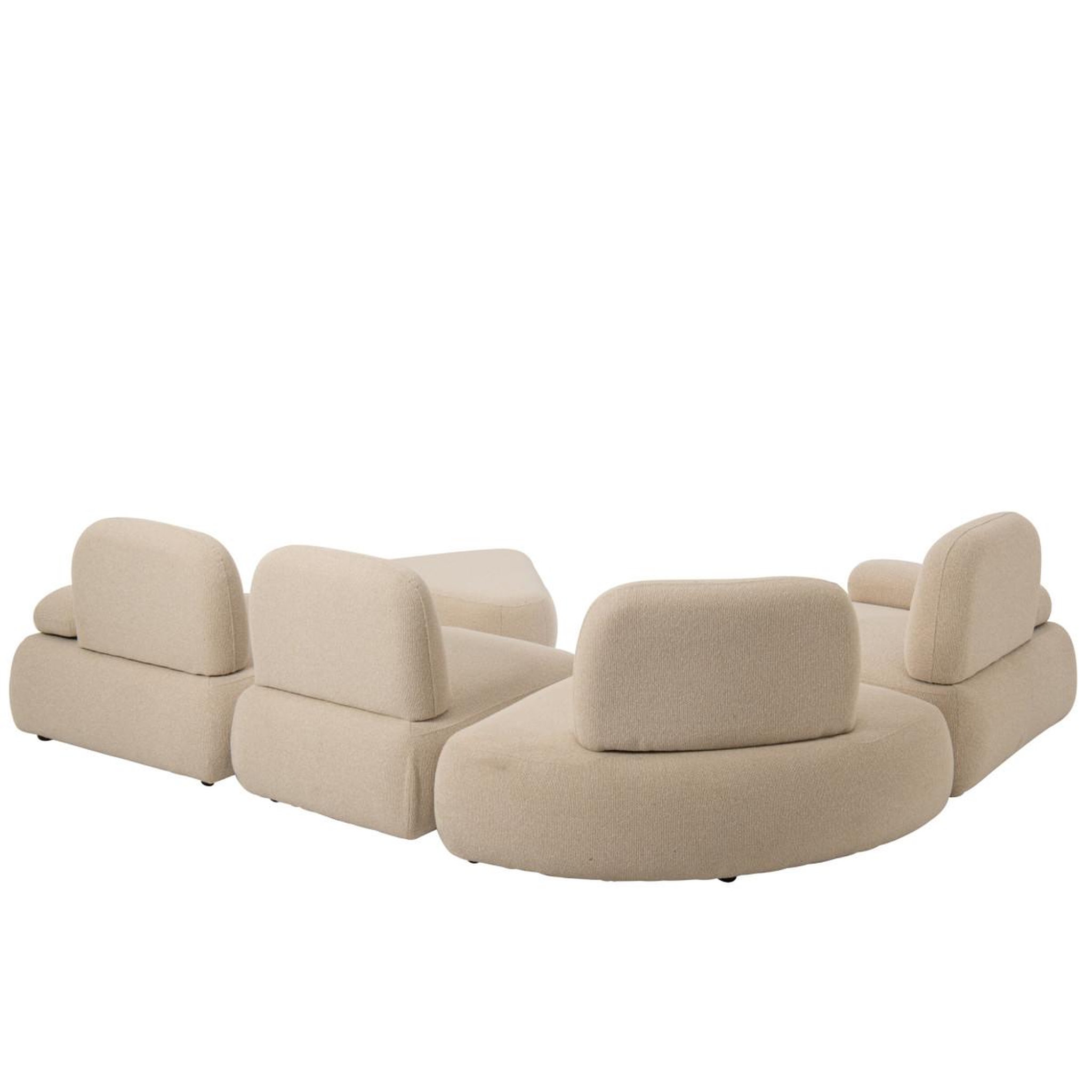 Voir la diapositive 2 : J-LINE Canapé d'angle modulable  margo  152cm écru