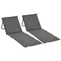 Voir la diapositive 1 : OUTSUNNY Lot de 2 tapis de plage rembourrés pliables - matelas de plage - dossier inclinable, rangement - métal polyester gris