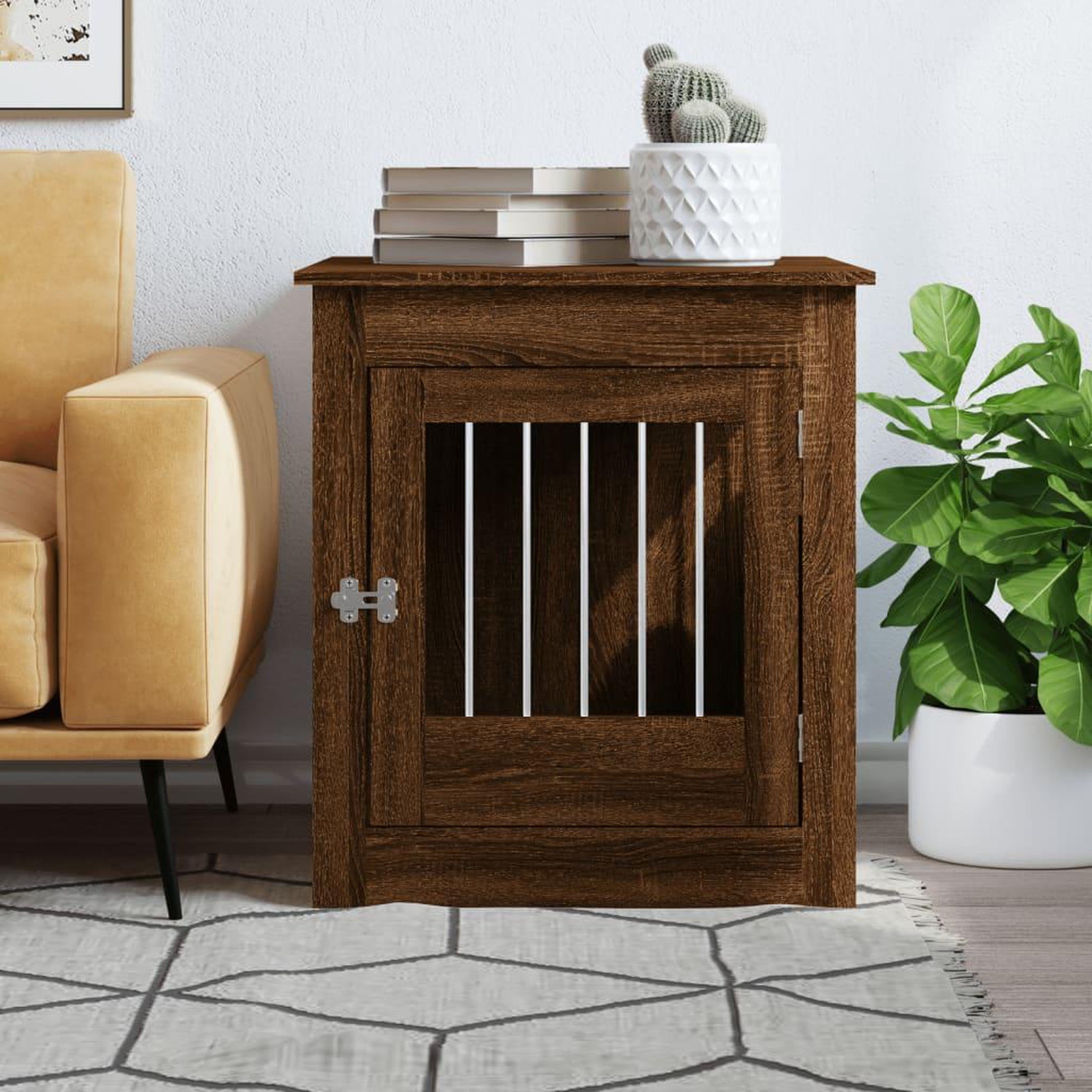 Voir la diapositive 3 : VIDAXL Meuble de cage pour chiens chene marron 64,5x80x71 cm