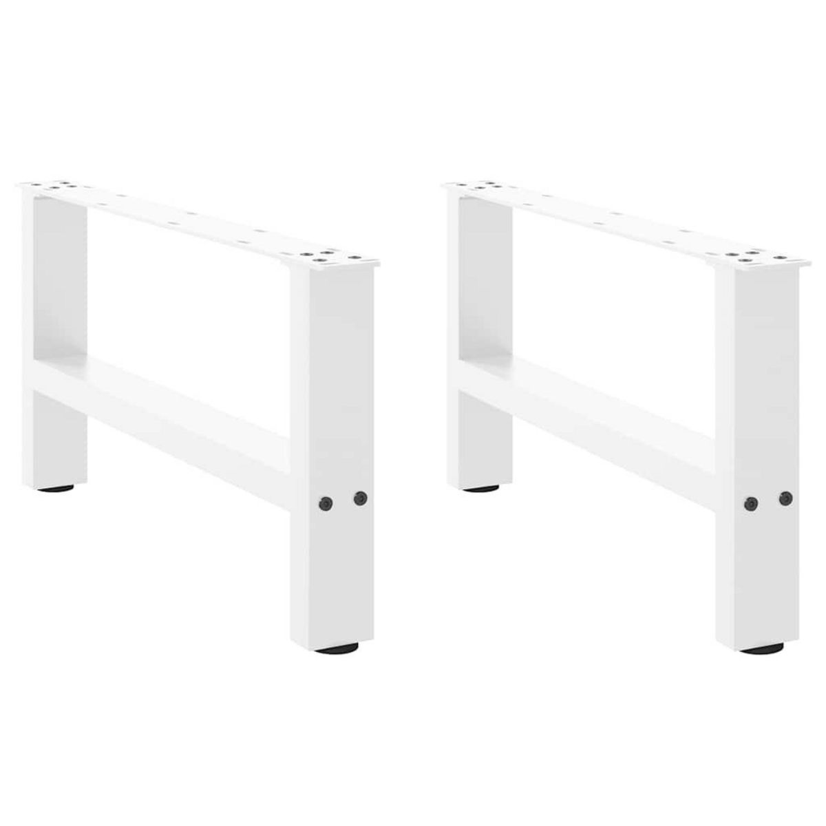 VIDAXL Pieds de table basse blanc 2 pcs 70x(30-31) cm acier