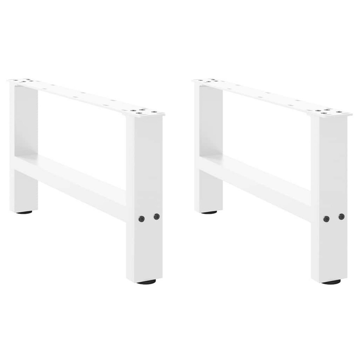 VIDAXL Pieds de table basse blanc 2 pcs 70x(30-31) cm acier
