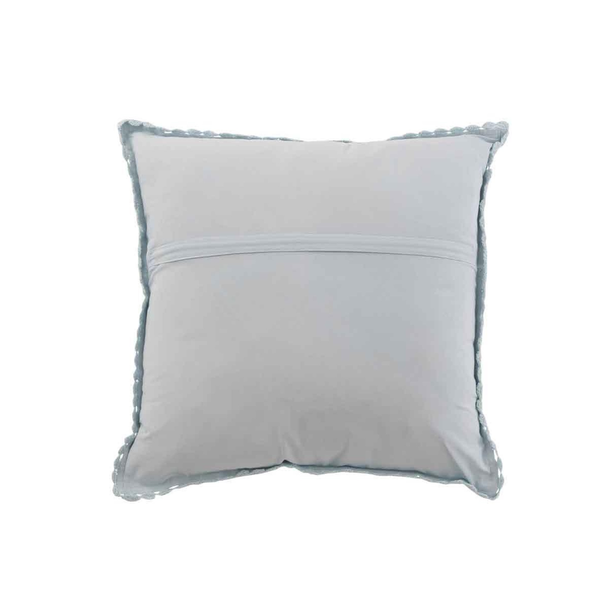 Voir la diapositive 2 : J-LINE Coussin Déco  Dentelle  45x45cm Bleu