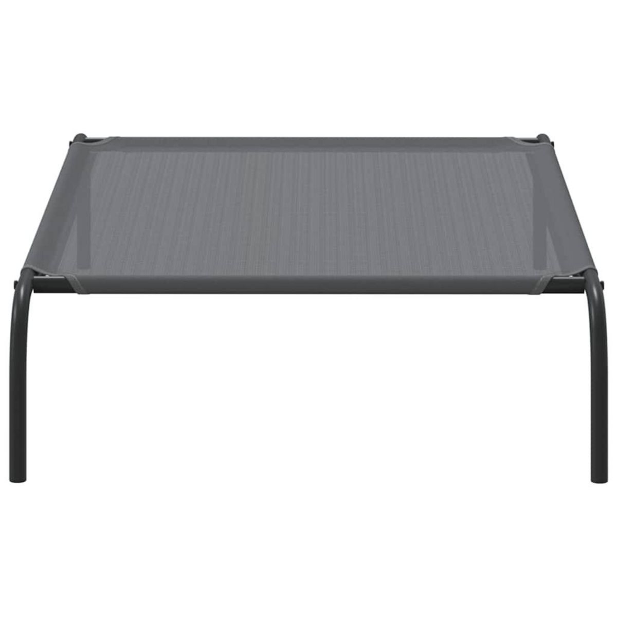 VIDAXL Lit sureleve pour chien gris 110x65x20 cm textilene et acier