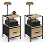Voir la diapositive 1 : ID MARKET Lot de 2 tables de chevet UTAH 1 tiroir et 1 niche